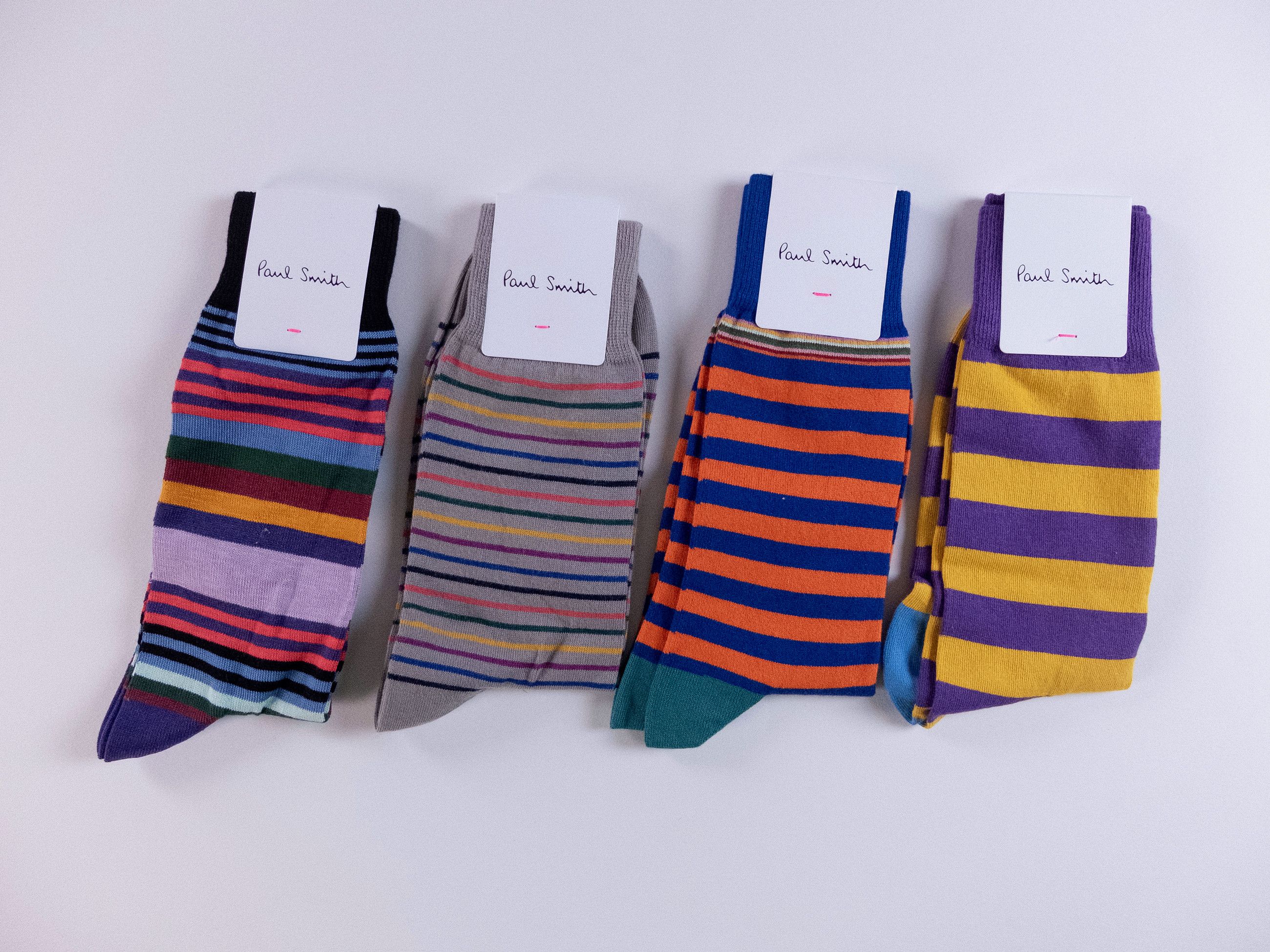 Paul Smith 4 pairs of Paul Smith colorful mid calf cotton blend socks q Size ONE SIZE - 1 Thumbnail