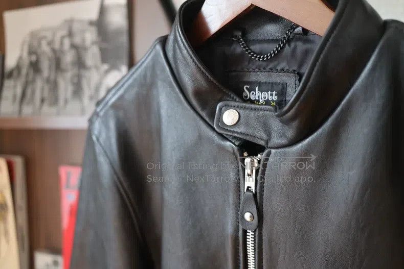Schott Schott Men's sheepskin straight-pull leather jacket Size US M / EU 48-50 / 2 - 2 Thumbnail