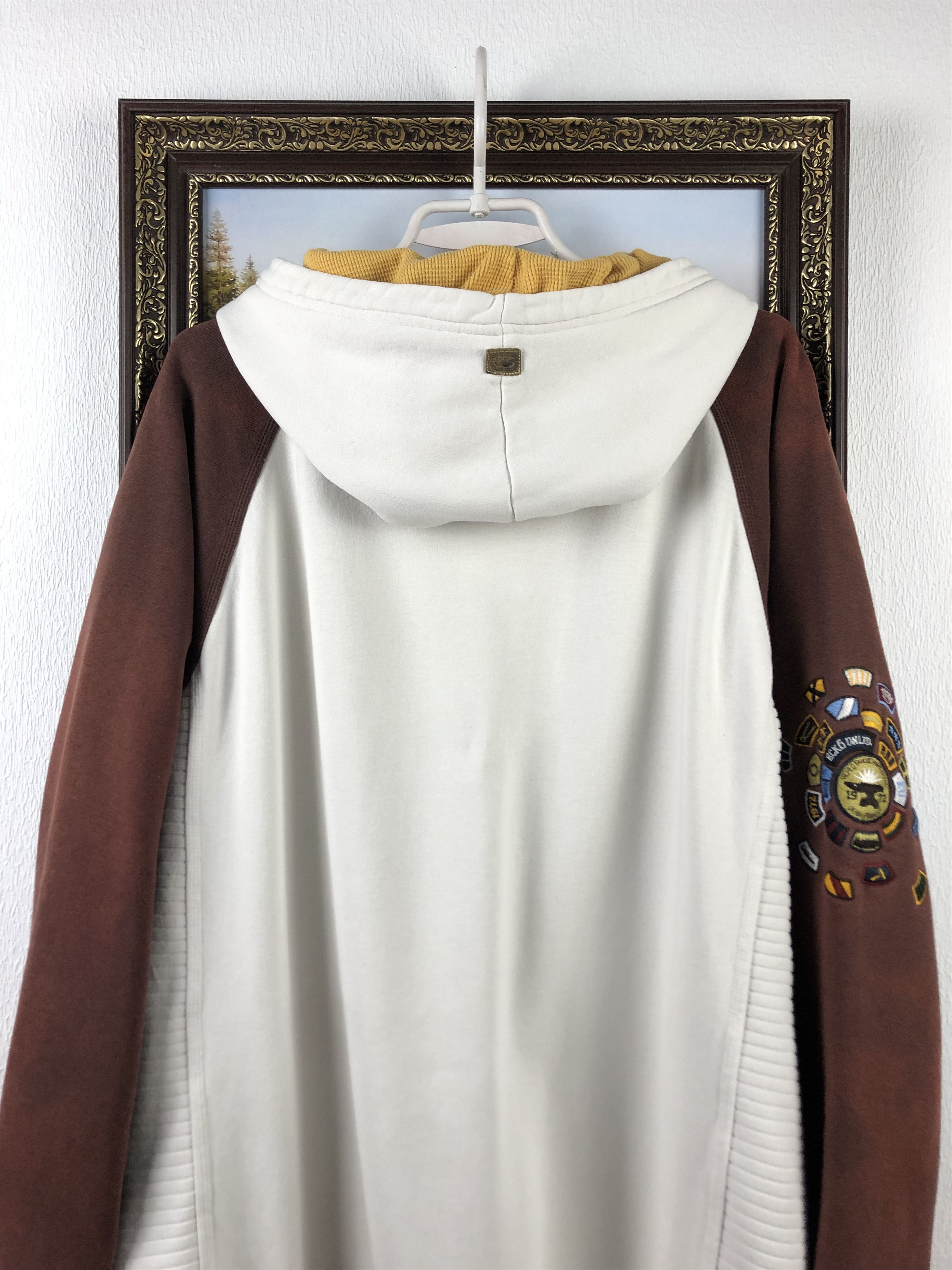 Ecko Unltd. × Vintage Vintage Ecko Unlimited Unltd Zipper Hoodie White Gray Gold Size US L / EU 52-54 / 3 - 22 Thumbnail