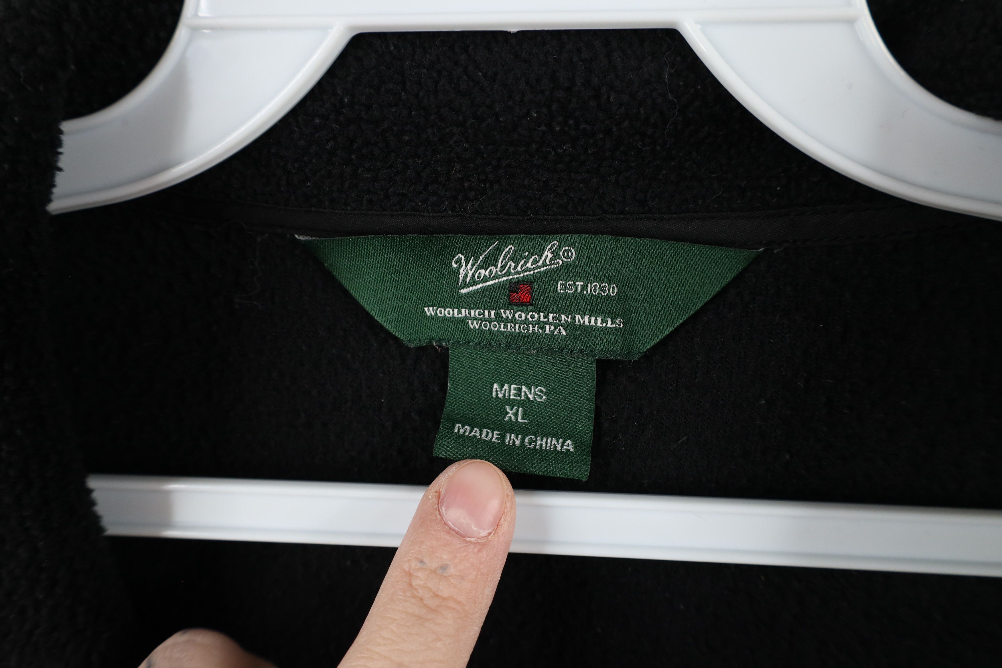 Vintage × Woolrich Woolen Mills Vintage Woolrich Script Full Zip Fleece Vest Jacket Black Size US XL / EU 56 / 4 - 9 Thumbnail