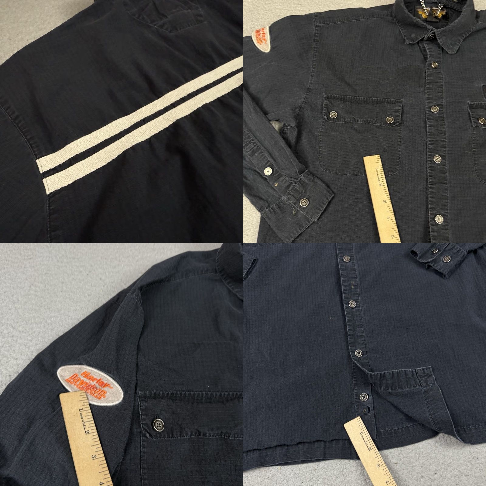 Harley Davidson Harley-Davidson Shirt Men's M Black Distressed Button-Up Grunge Casual M Size US M / EU 48-50 / 2 - 8 Thumbnail
