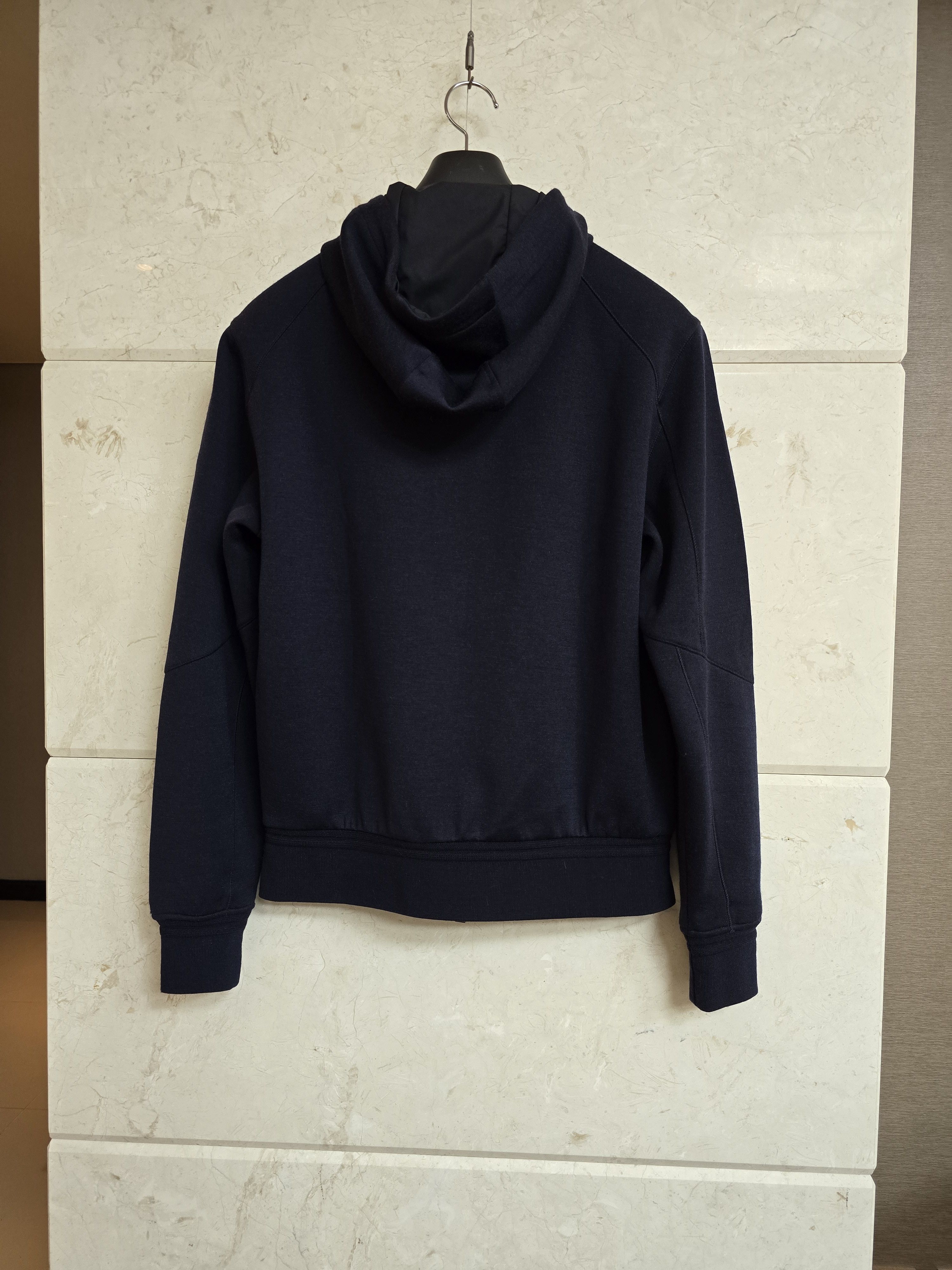 Ermenegildo Zegna ZEGNA Navy Blue High Performance™ Wool Blend Hoodie Size US S / EU 44-46 / 1 - 3 Thumbnail