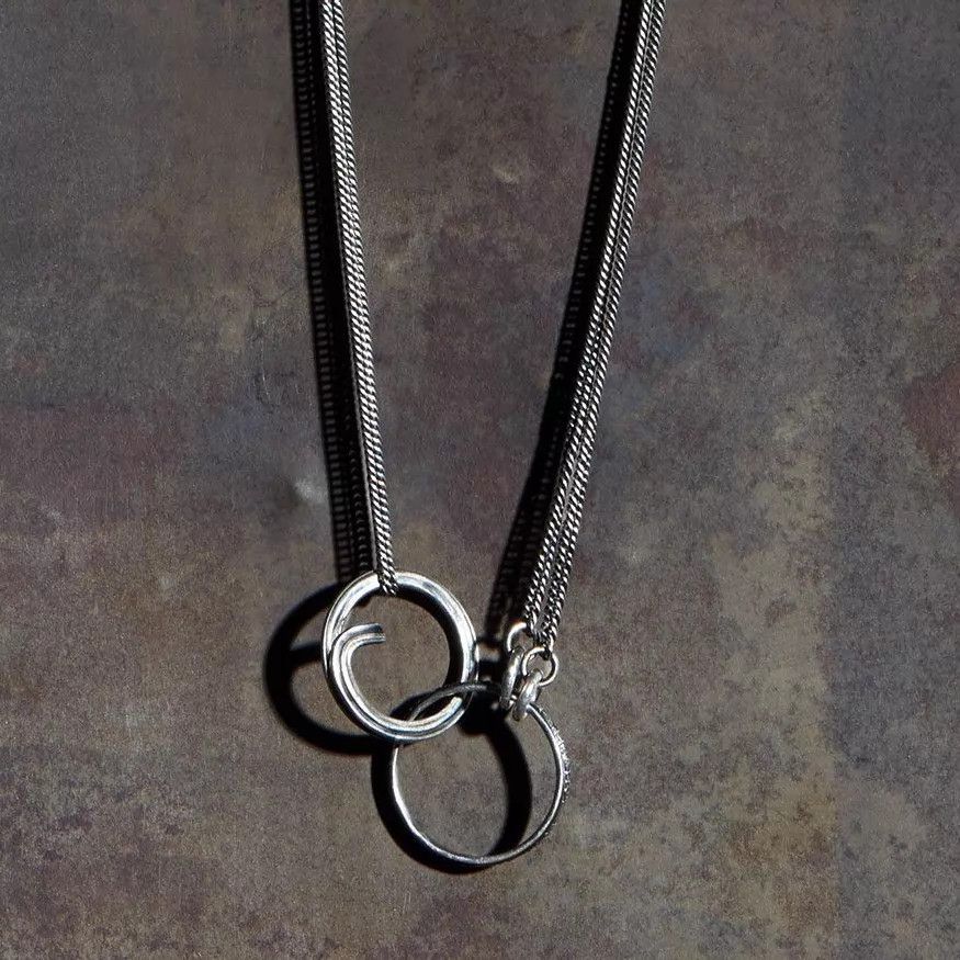 Werkstatt Munchen Werkstatt Munchen M3908 Engraved Double Spring Snake Chain Size ONE SIZE - 1 Thumbnail