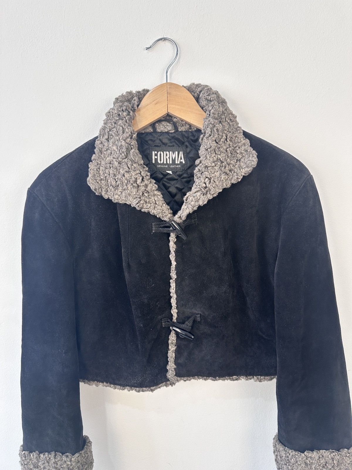 Other Vintage Genuine Leather Suede Cropped Jacket Black 10 Boho Size M / US 6-8 / IT 42-44 - 5 Thumbnail
