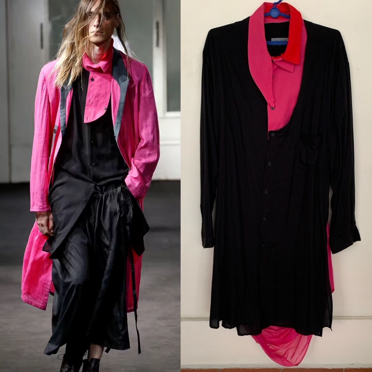 Yohji Yamamoto Yohji Yamamoto Pour Homme HH-B44-815 Docking Long Shirt 19SS Size US M / EU 48-50 / 2 - 1 Thumbnail
