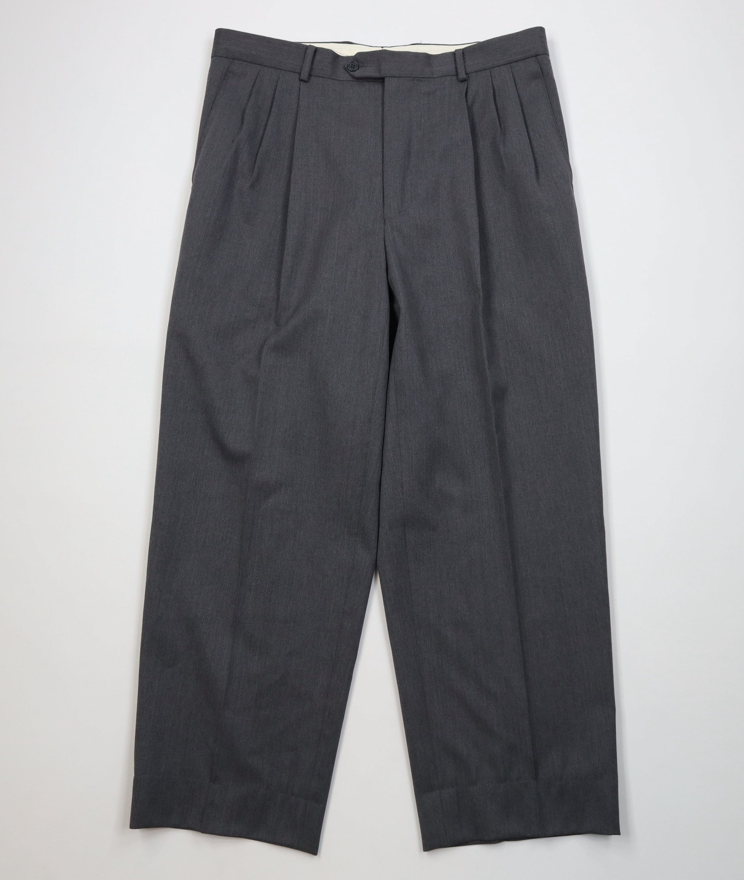 Vintage Vintage 90s Streetwear Wool Knit Wide Leg Chino Pants Gray Size US 34 / EU 50 - 1 Thumbnail