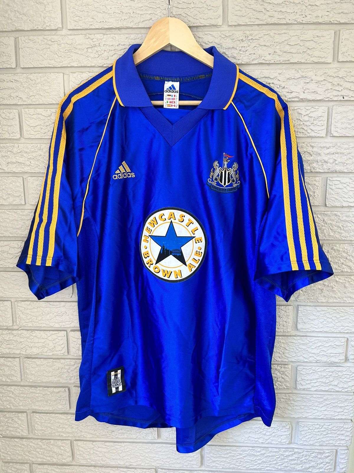 image of Vintage Adidas Newcastle United 1998/1999 Soccer Jersey in Blue, Men's (Size XL)