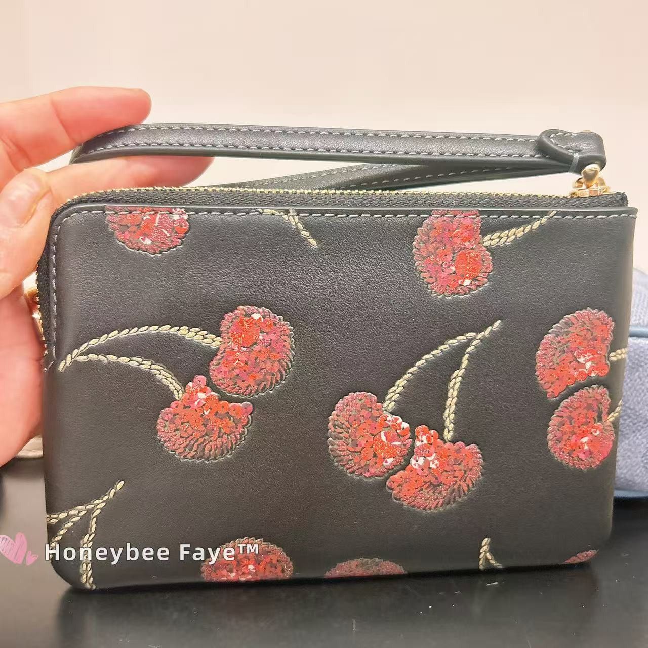 Coach NWT Coach Corner Zip Wristlet With Cherry Print CDF05 Size ONE SIZE - 2 Thumbnail