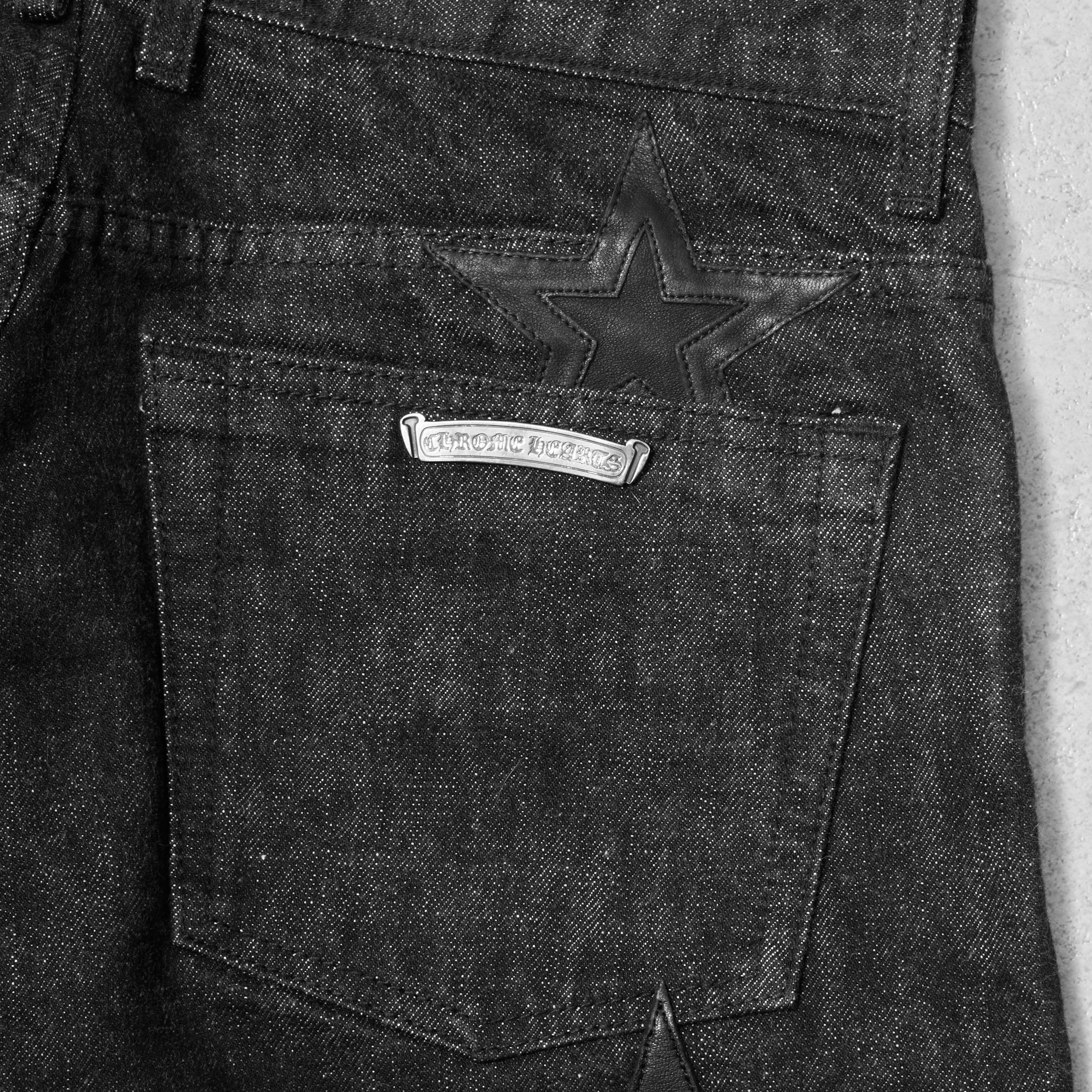 Chrome Hearts CHROME HEARTS Black Double Knee Star Patches Denim Size US 34 / EU 50 - 8 Thumbnail