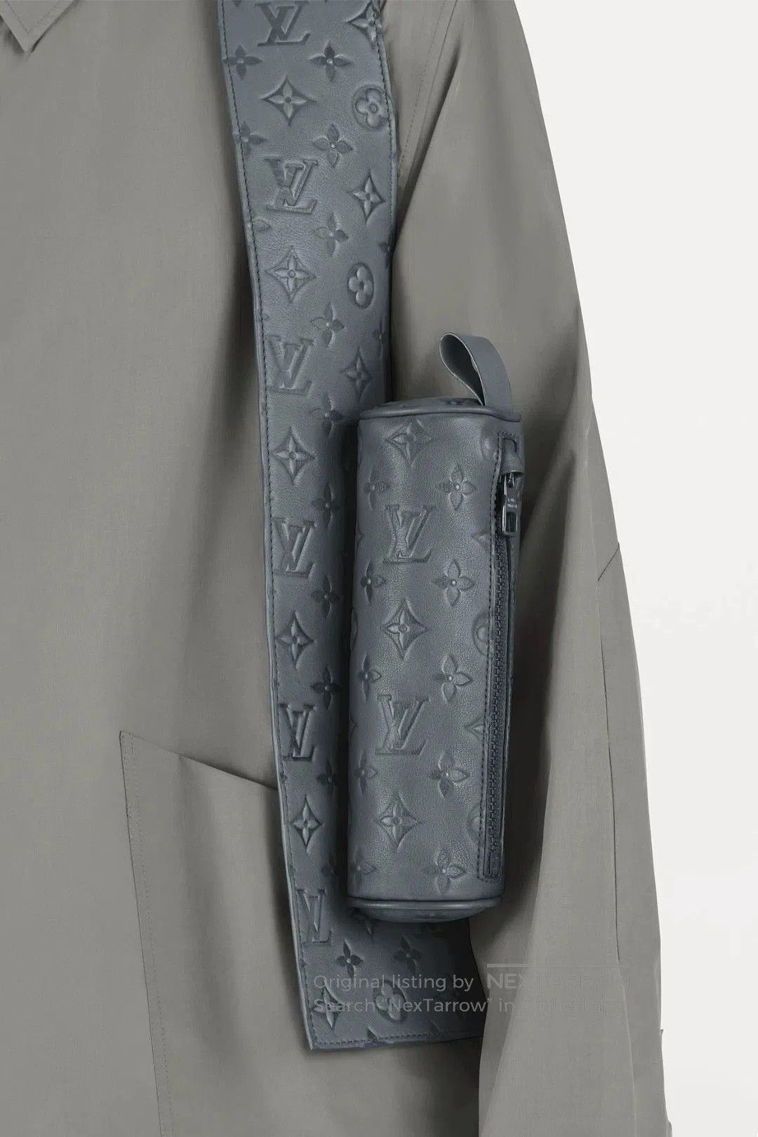 Louis Vuitton Gray Leather Vest with Pouch Detail. Size US M / EU 48-50 / 2 - 7 Thumbnail