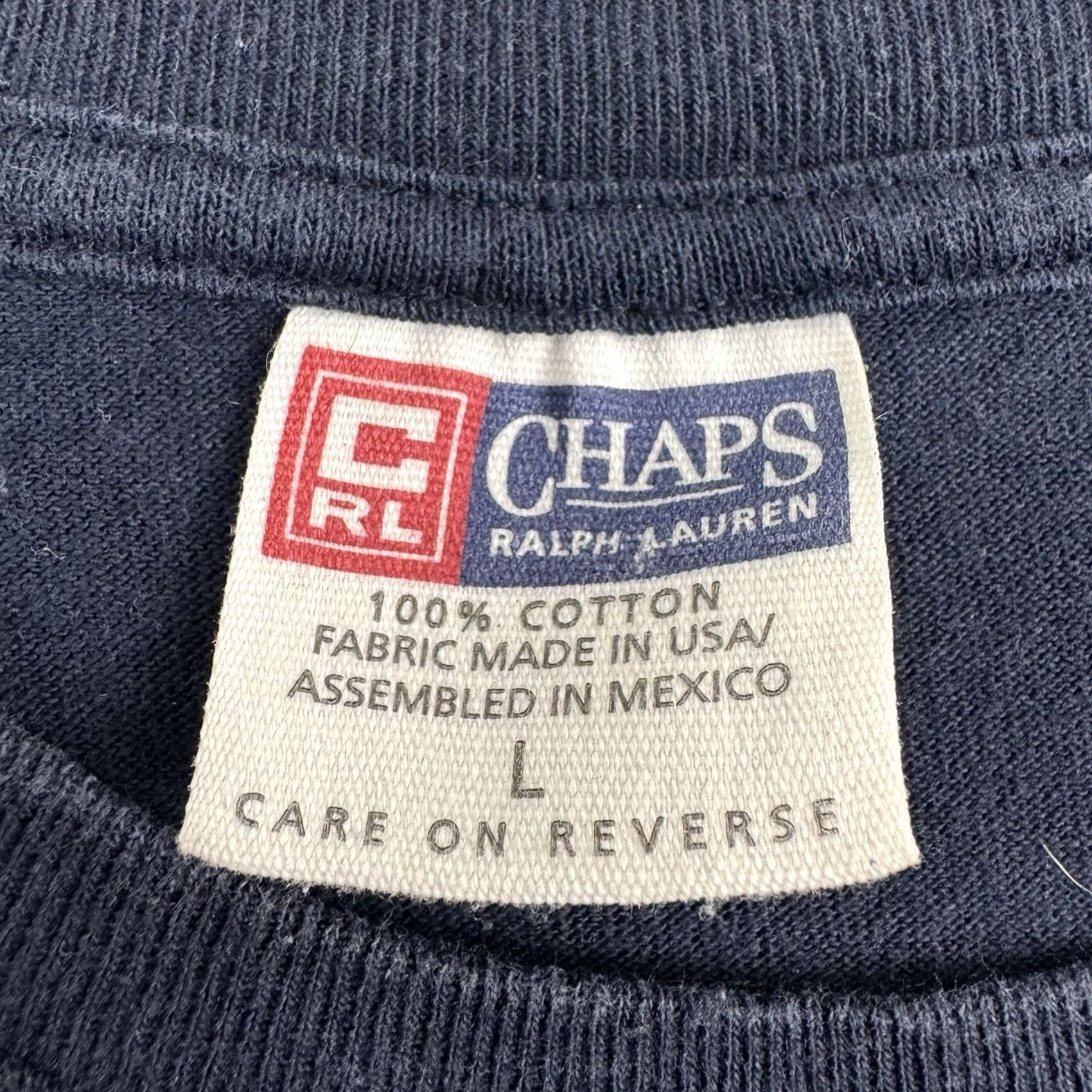 Chaps VINTAGE Chaps Ralph Lauren T Shirt Adult Large Blue 90s USA Flag Shirt Mens Size US L / EU 52-54 / 3 - 3 Thumbnail