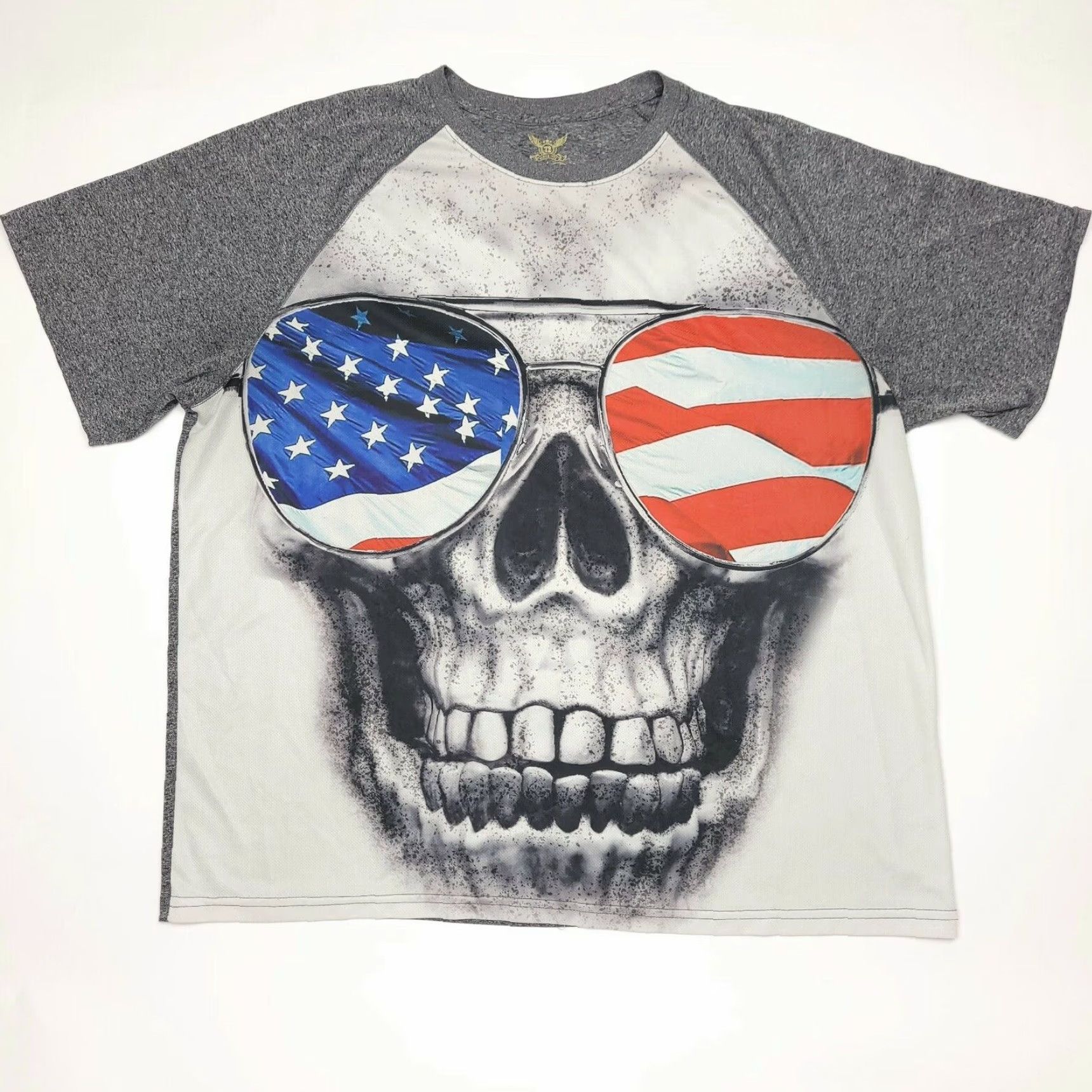 Faded Glory Faded Glory USA Skull Patriotic T-Shirt Gray Adult Size XL Size US XL / EU 56 / 4 - 2 Thumbnail