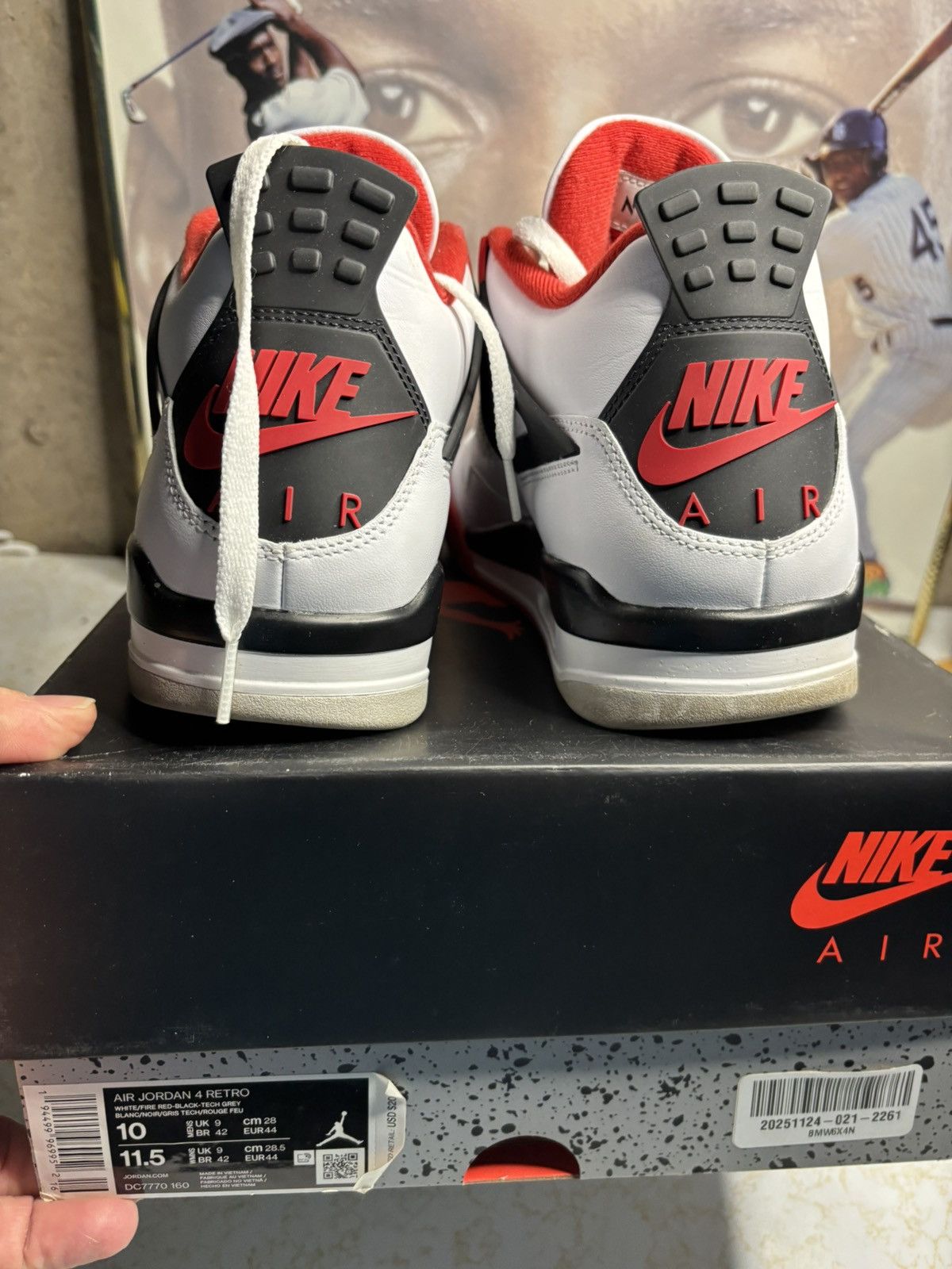 Jordan Brand Jordan Retro 4 “Fire Red” 2020 Size US 10 / EU 43 - 7 Thumbnail