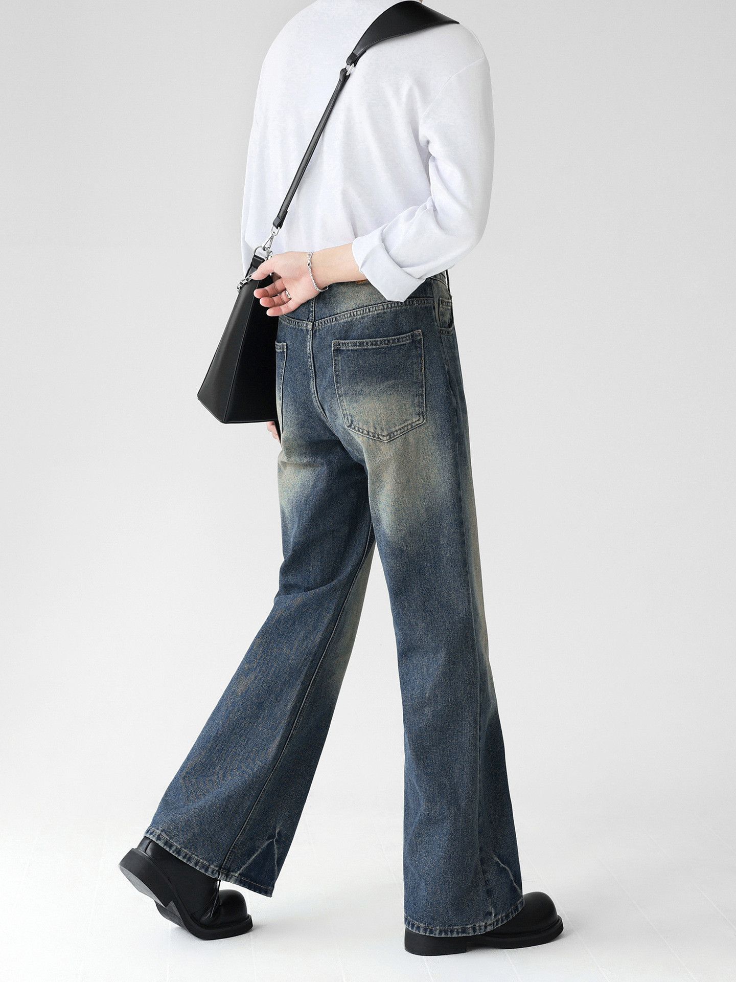 Japanese Brand × Jean American style distressed men's loose flared vintage jeans Size US 34 / EU 50 - 3 Thumbnail
