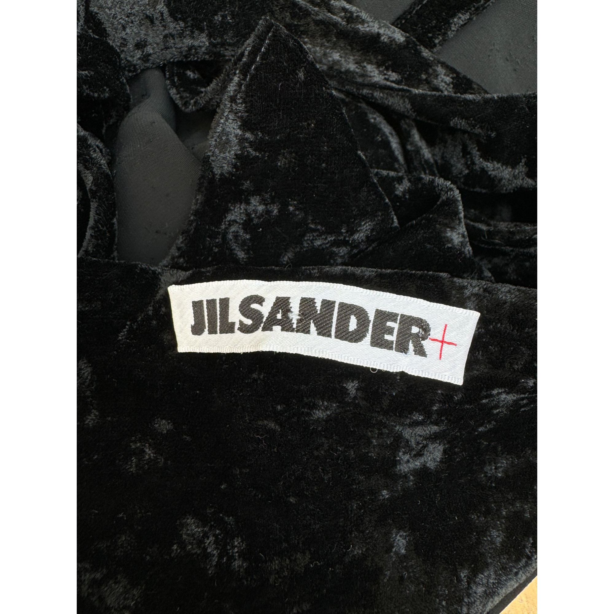 Jil Sander 1990s Black Velvet Longsleeve Wrap Dress Size XS / US 0-2 / IT 36-38 - 7 Thumbnail