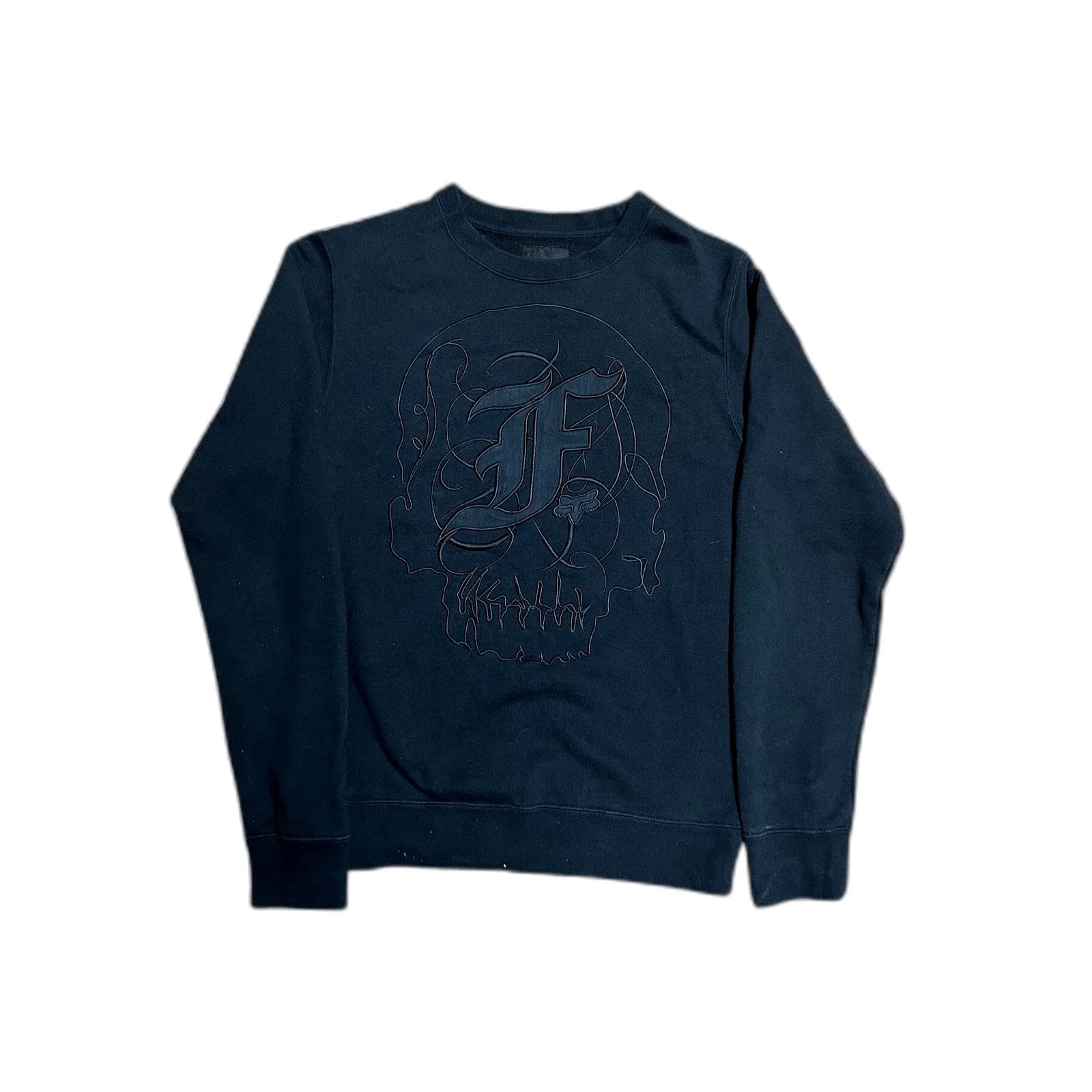 Fox Racing Vintage Y2K Fox Racing Sweatshirt Black Skull Embroidered Sm Size US S / EU 44-46 / 1 - 1 Thumbnail