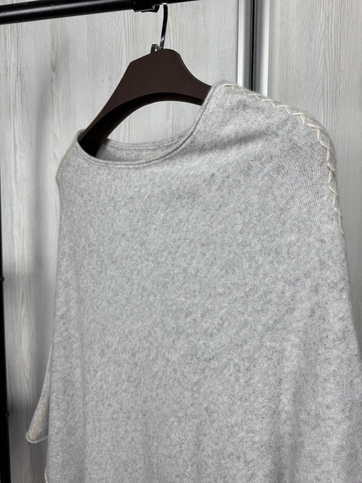 Other Lu Ren Cashmere Gray knitted poncho sweater jumper Size L / US 10 / IT 46 - 4 Thumbnail