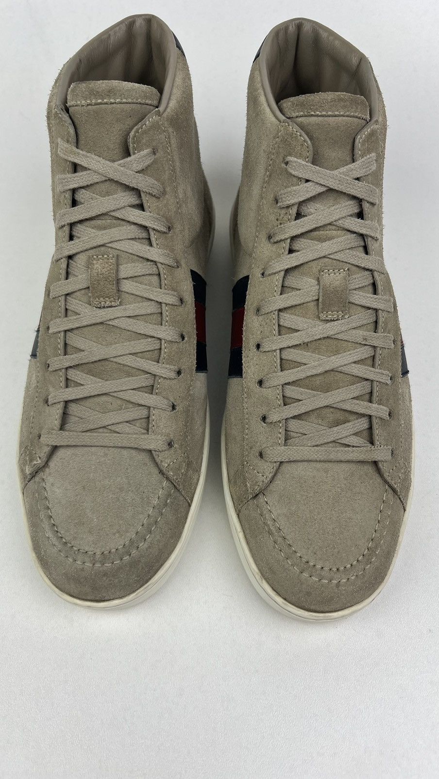 Gucci GUCCI Sneakers Suede Hi Top Shoes Web Stripe Logo Baige Mens Size US 7.5 / EU 40-41 - 6 Thumbnail