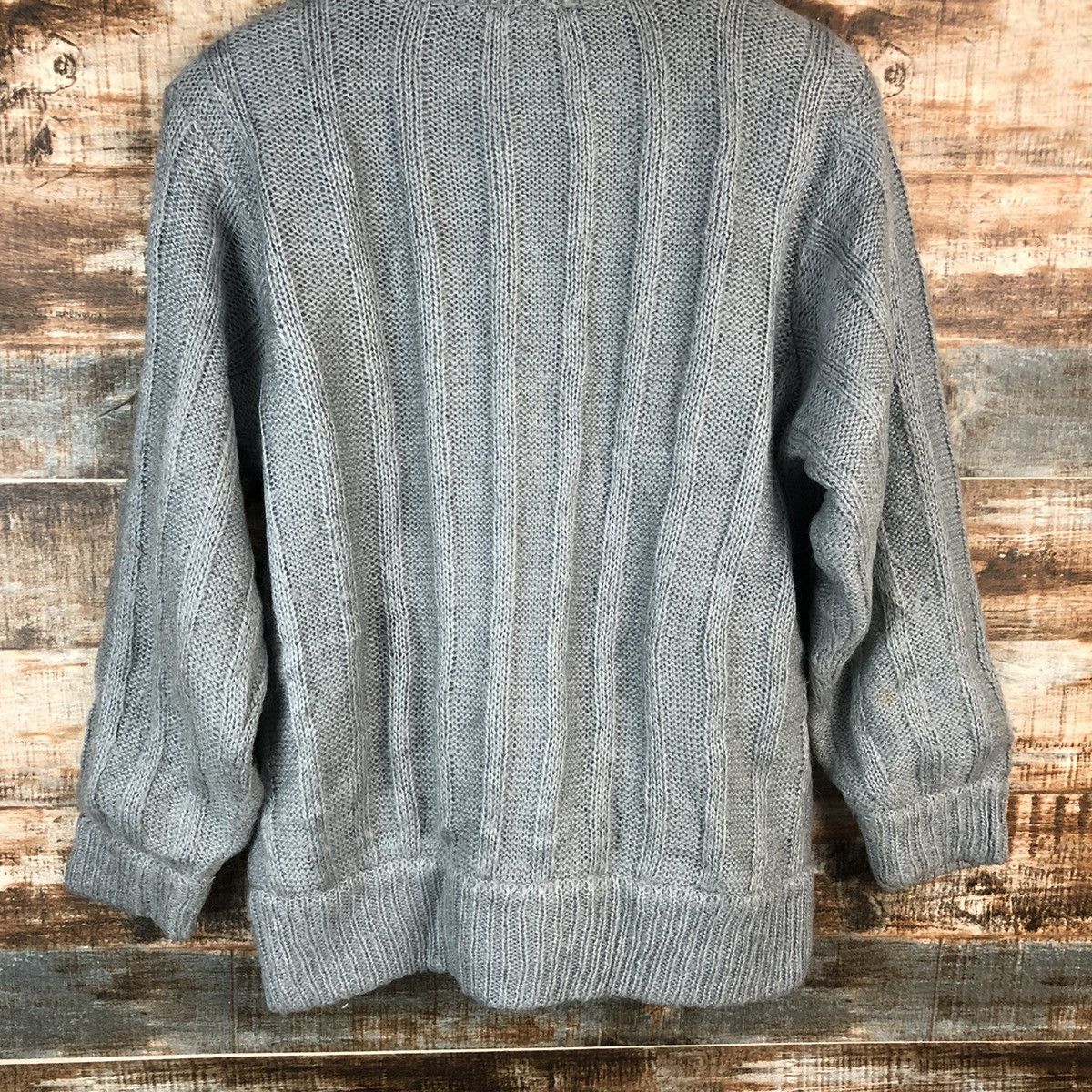 Japanese Brand Sec Grey Cardigan vintage Knitwear #A2244 Size L / US 10 / IT 46 - 15 Thumbnail