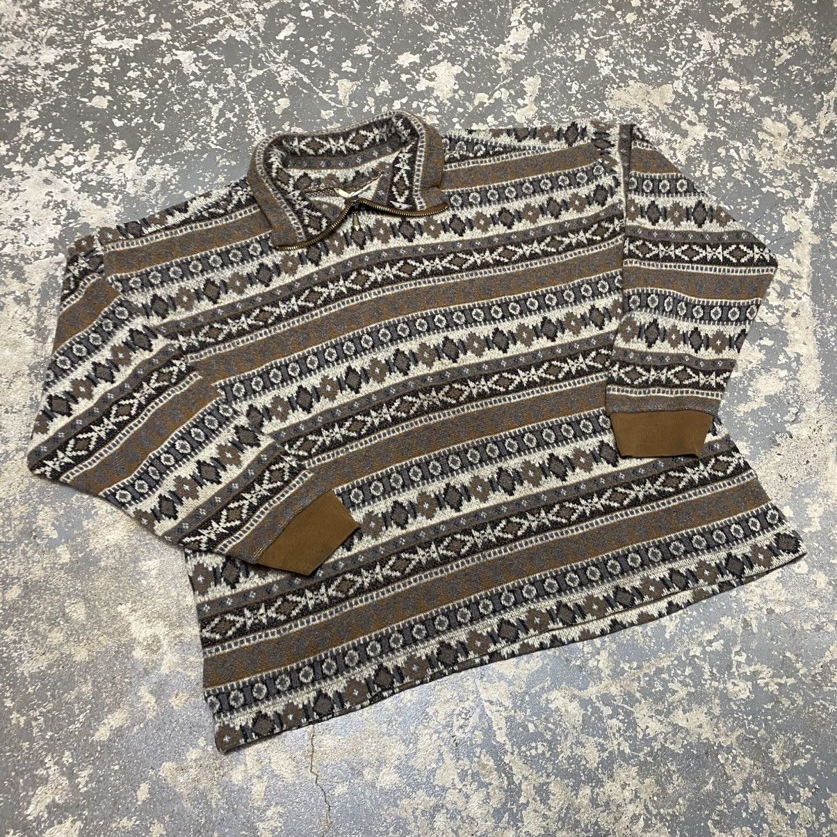 Vintage Vintage B.Moss Aztec Sweater Collared Zip Long Sleeve USA Size US L / EU 52-54 / 3 - 10 Thumbnail