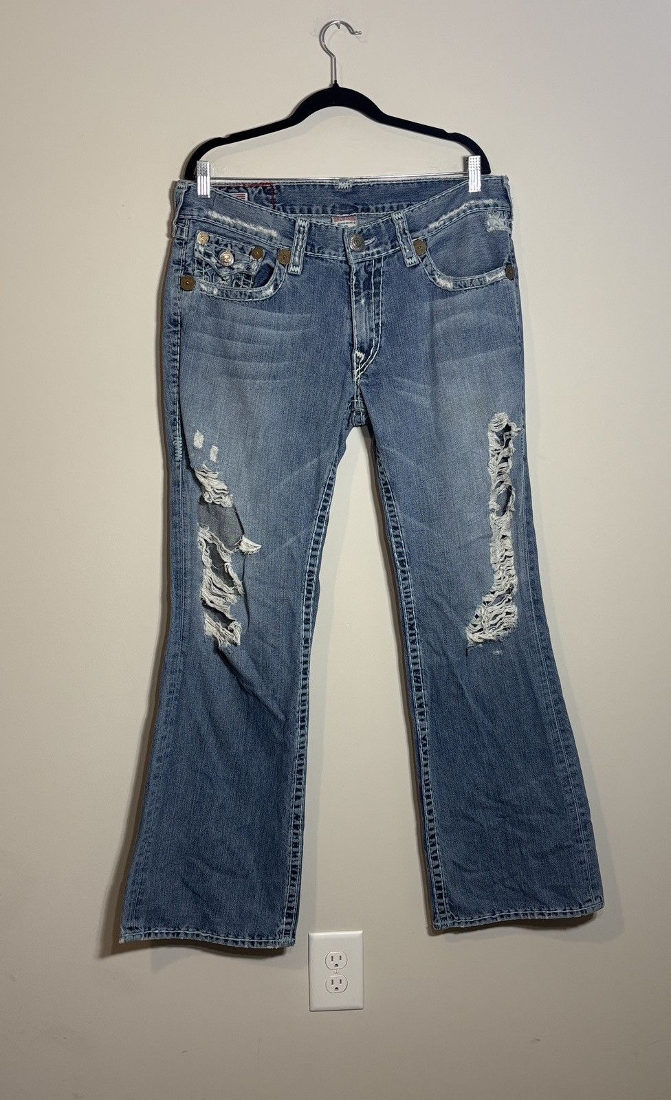 True Religion Vtg True Religion Billy Super T Bootcut Thick Stitch Jeans Size US 36 / EU 52 - 2 Thumbnail
