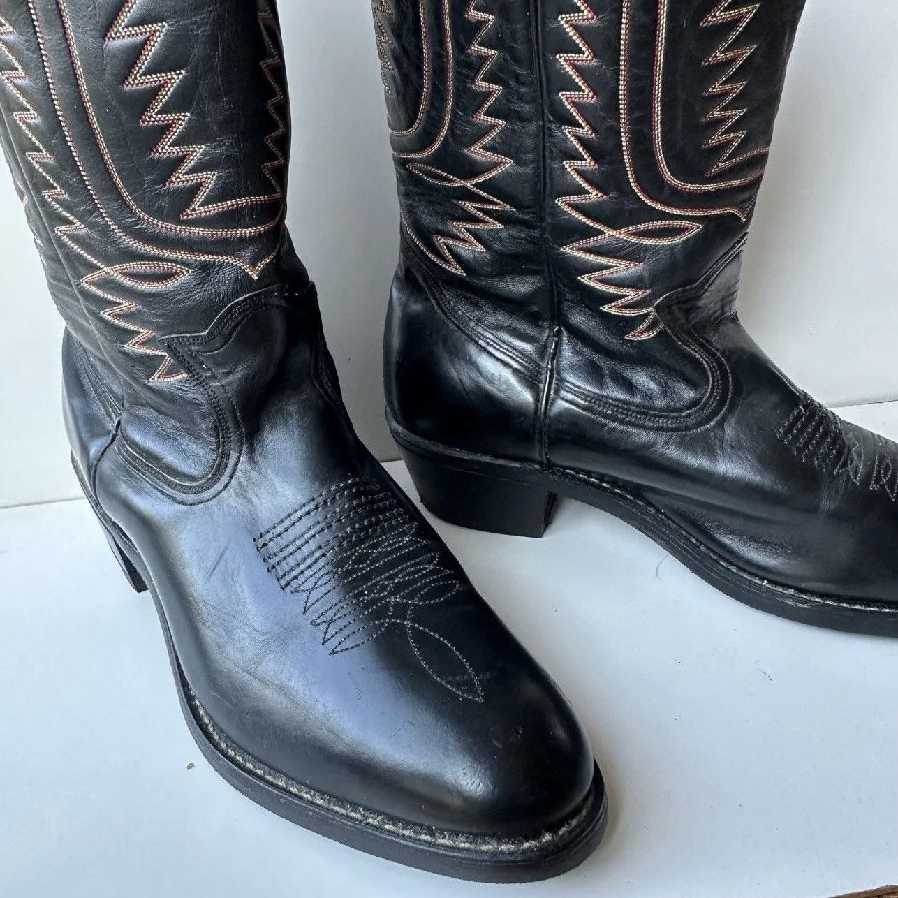 Other Tufgum Vintage Unisex Western Cowboy Boots Leather Size 11 Size US 11 / EU 44 - 2 Thumbnail