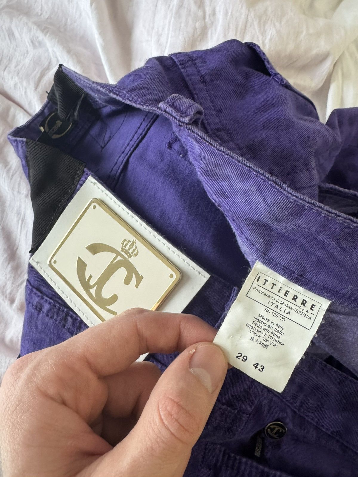 Roberto Cavalli Cavalli Jeans Rare Vintage Leopard Purple PunkRock Pant Y2k Size 29" - 5 Thumbnail