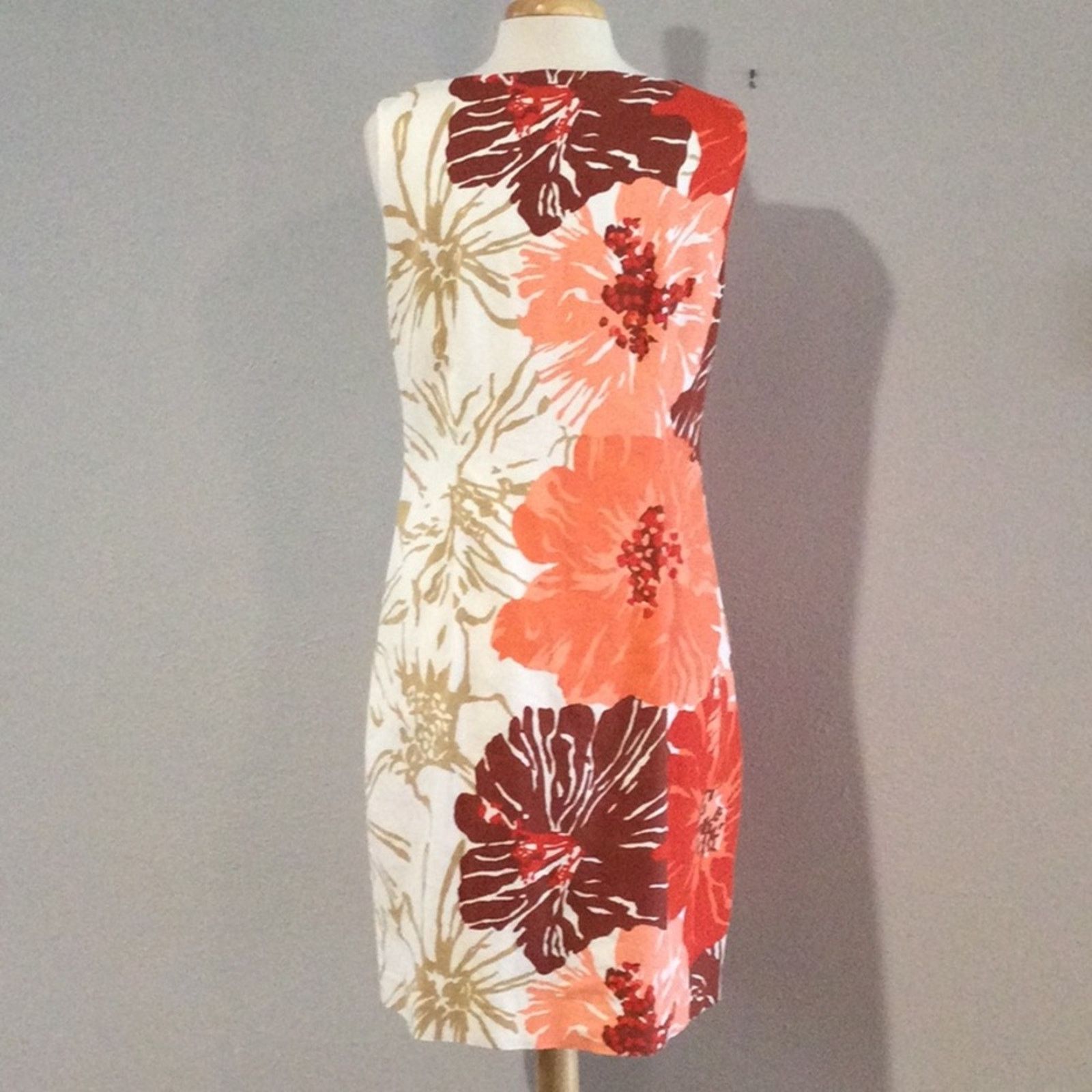 Other Talbots Lined White/Floral Midi Shift Dress Size 12 Size XL / US 12-14 / IT 48-50 - 7 Thumbnail