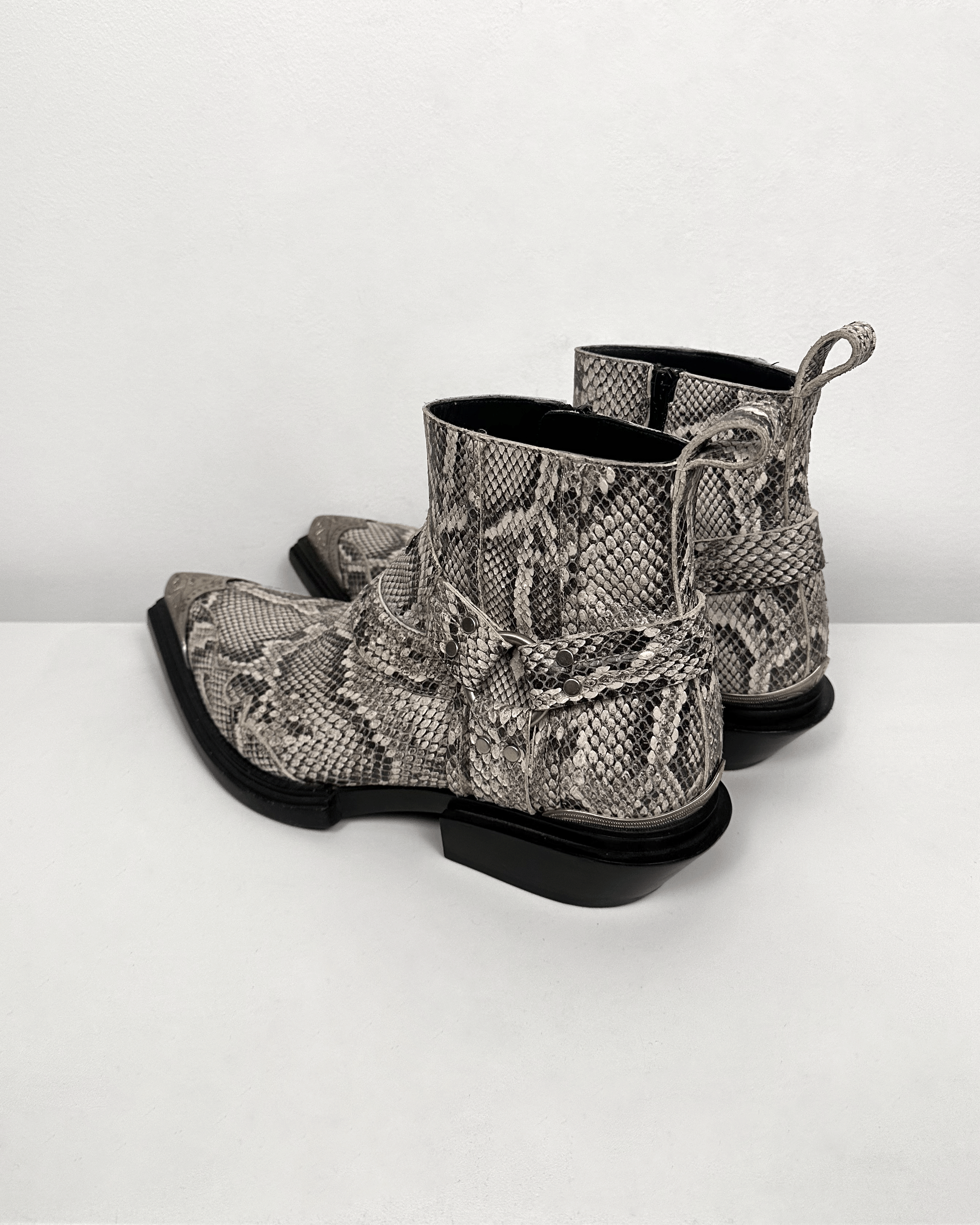 Balenciaga Balenciaga Santiag Snakeskin Metal Toe Harness Cowboy Boots Size US 10 / EU 43 - 2 Thumbnail