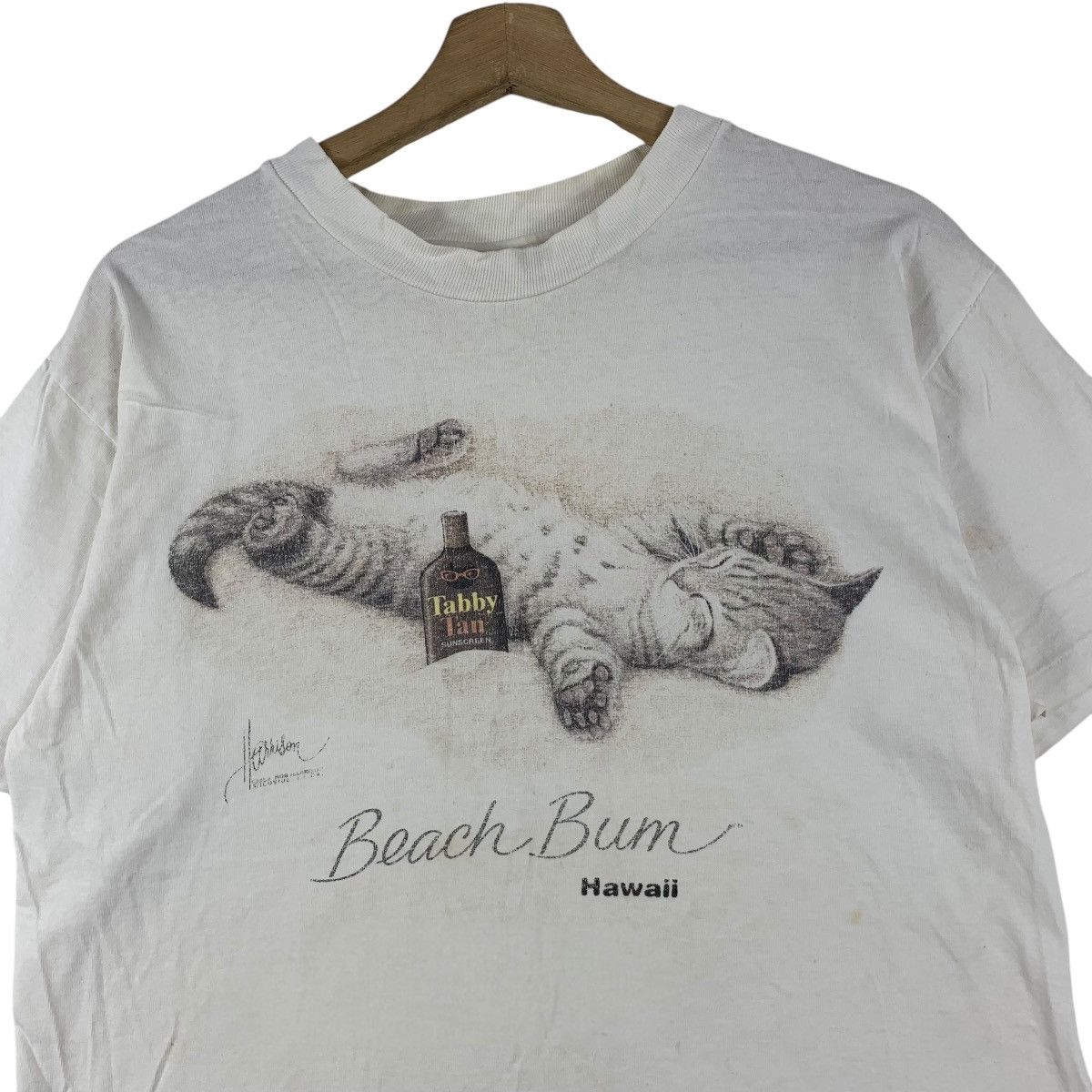 Vintage Vintage 1995 BOB HARRISON BEACH BUM Kitten Tee Shirt Top Size M / US 6-8 / IT 42-44 - 4 Thumbnail