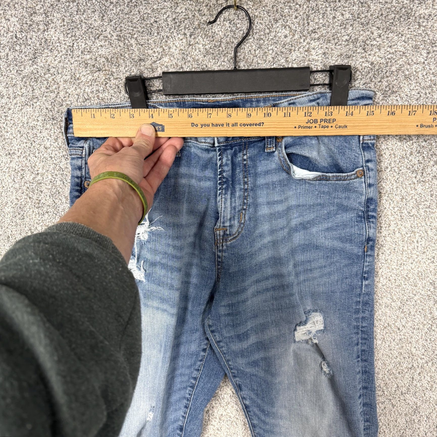 Vintage Aéropostale Jeans Mens 30x29.5 Blue Denim Athletic Skinny Distressed Grunge Jeans Mens Athletic Skinny Medium Wash Grunge 90s Size US 30 / EU 46 - 2 Thumbnail