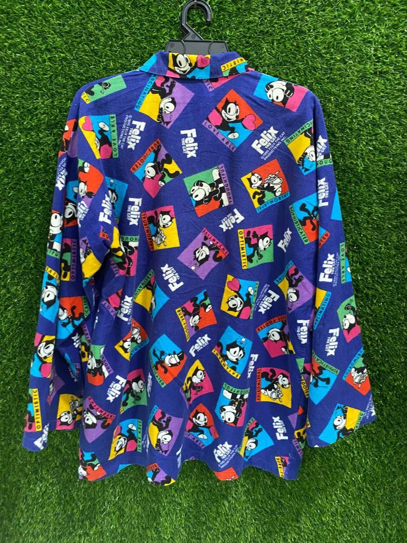 Cartoon Network × Felix × Vintage Vintage Felix The Cat Over Print Button Up Shirt Size US XXL / EU 58 / 5 - 2 Thumbnail
