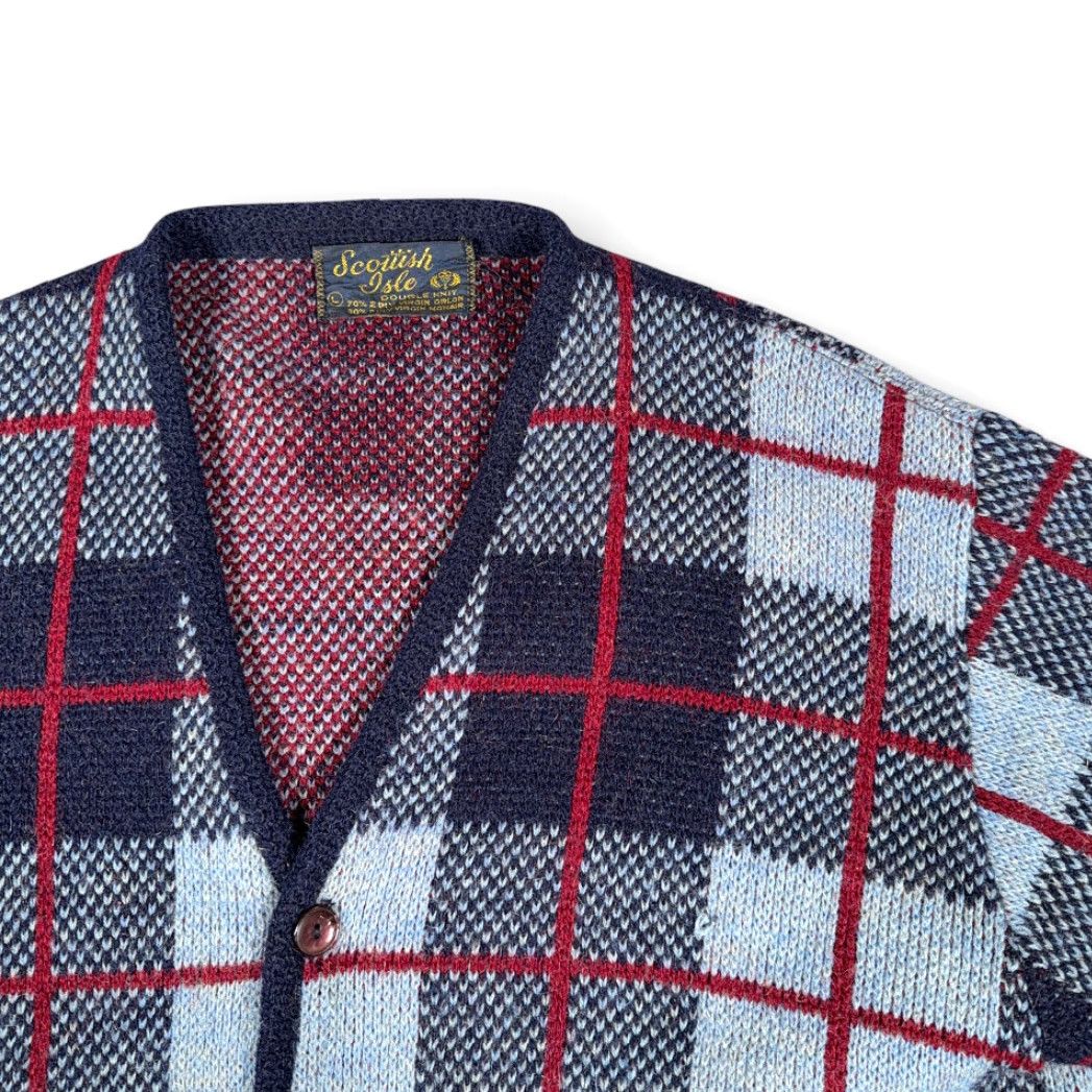 Vintage VINTAGE Scottish Isle Cardigan Sweater Adult MEDIUM Blue Mohair Plaid 60s N/A Mens Size US M / EU 48-50 / 2 - 2 Thumbnail