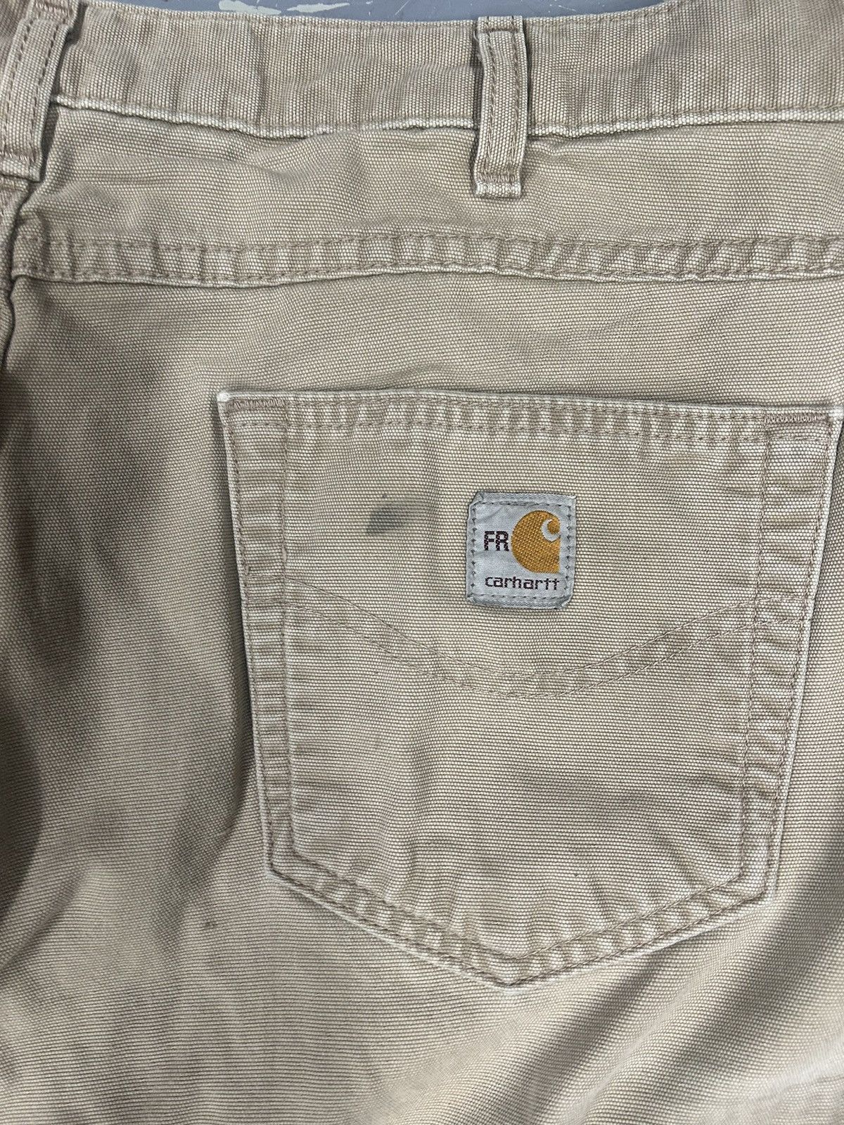 Carhartt × Vintage Crazy Y2K Beige Distressed Baggy Carhartt Workwear Pants Size US 38 / EU 54 - 3 Thumbnail