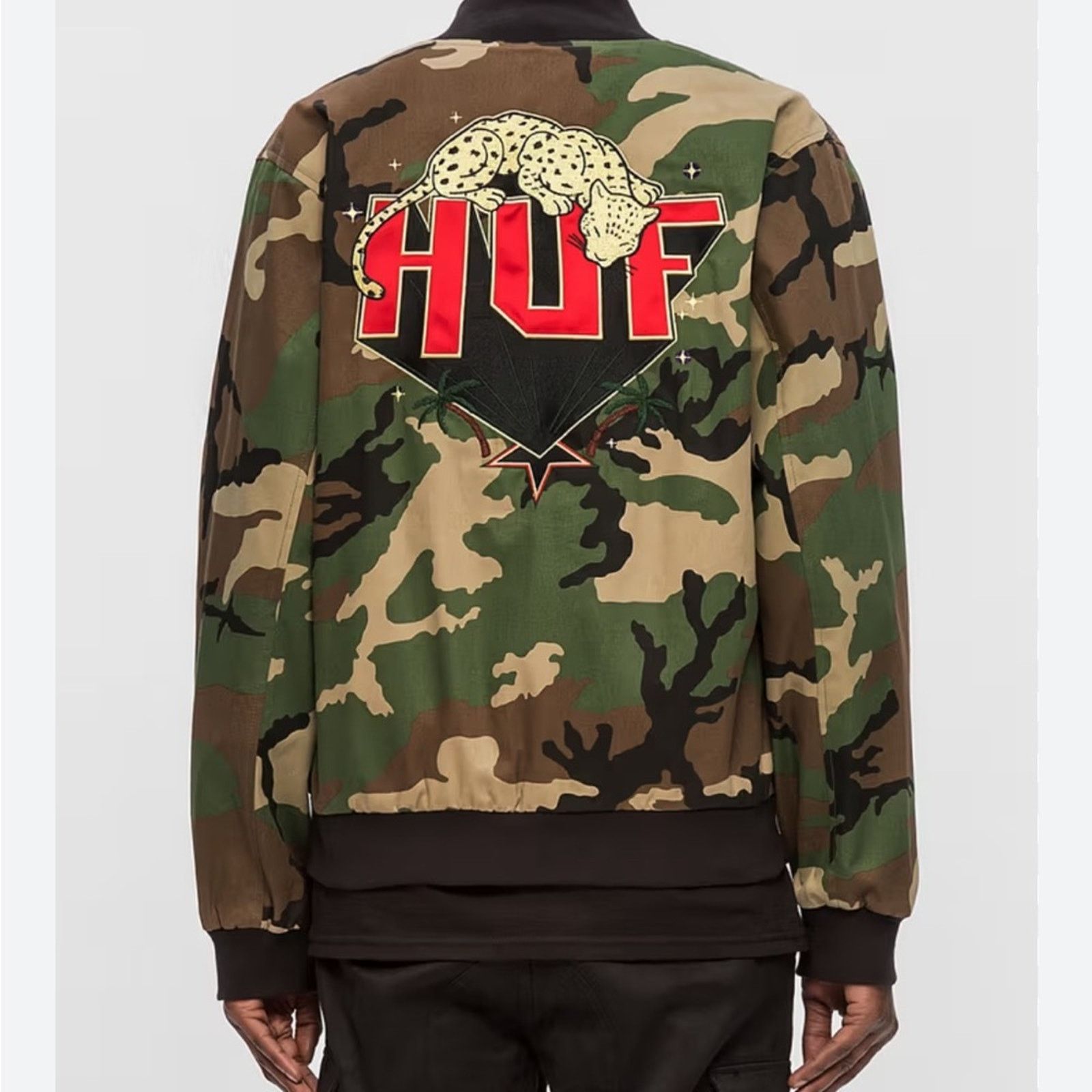 Huf HUF kingston camo bomber jacket embroidered cheetah leopard Size US M / EU 48-50 / 2 - 1 Thumbnail