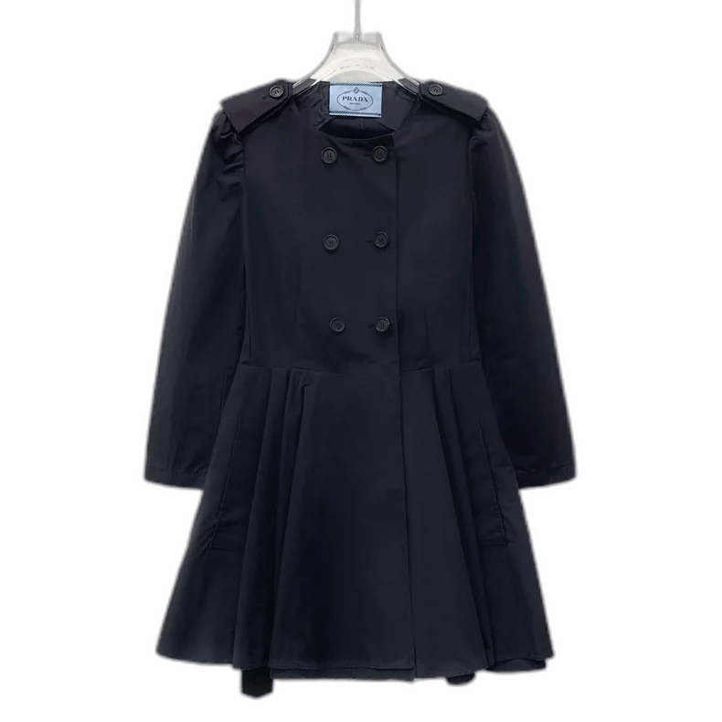Prada Prada Black Double-Breasted Long Sleeve Coat Size S / US 4 / IT 40 - 1 Thumbnail
