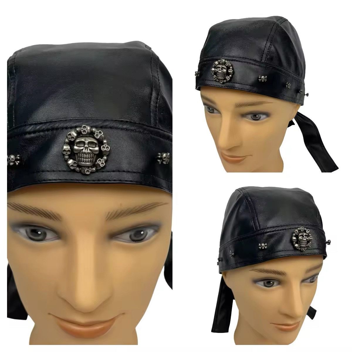 Other Gothic Punk Skeleton Skulls Bandana Motorcycle Hat Size ONE SIZE - 2 Thumbnail