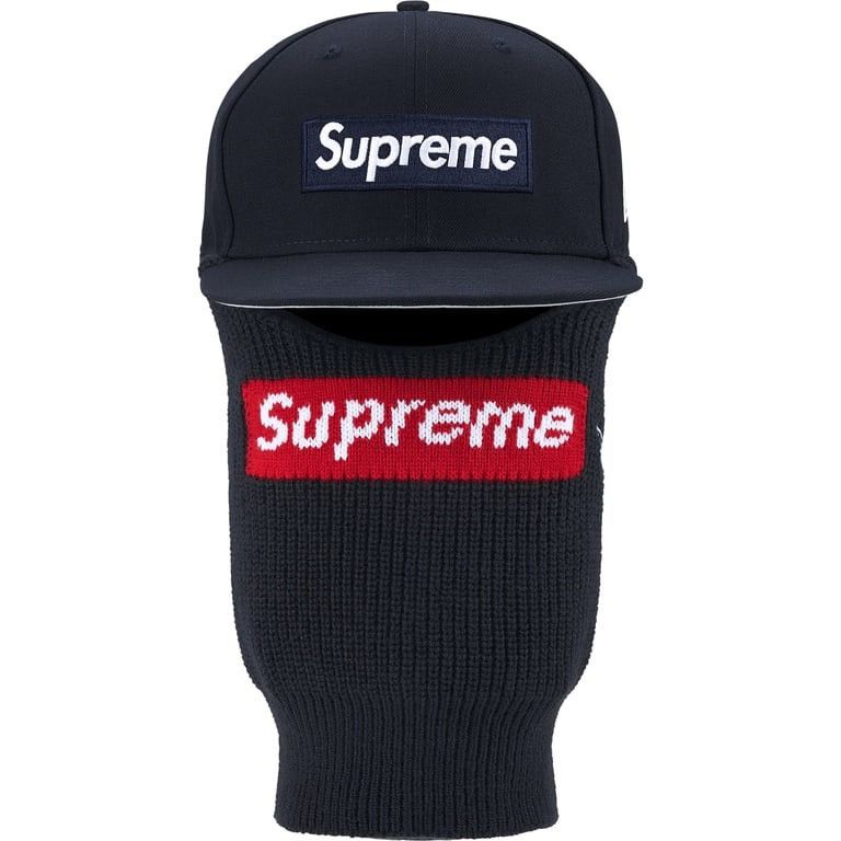 New Era × Supreme Supreme Box Logo New Era 59FIFTY Hat + Balaclava Navy 7 3/8 Size ONE SIZE - 3 Thumbnail