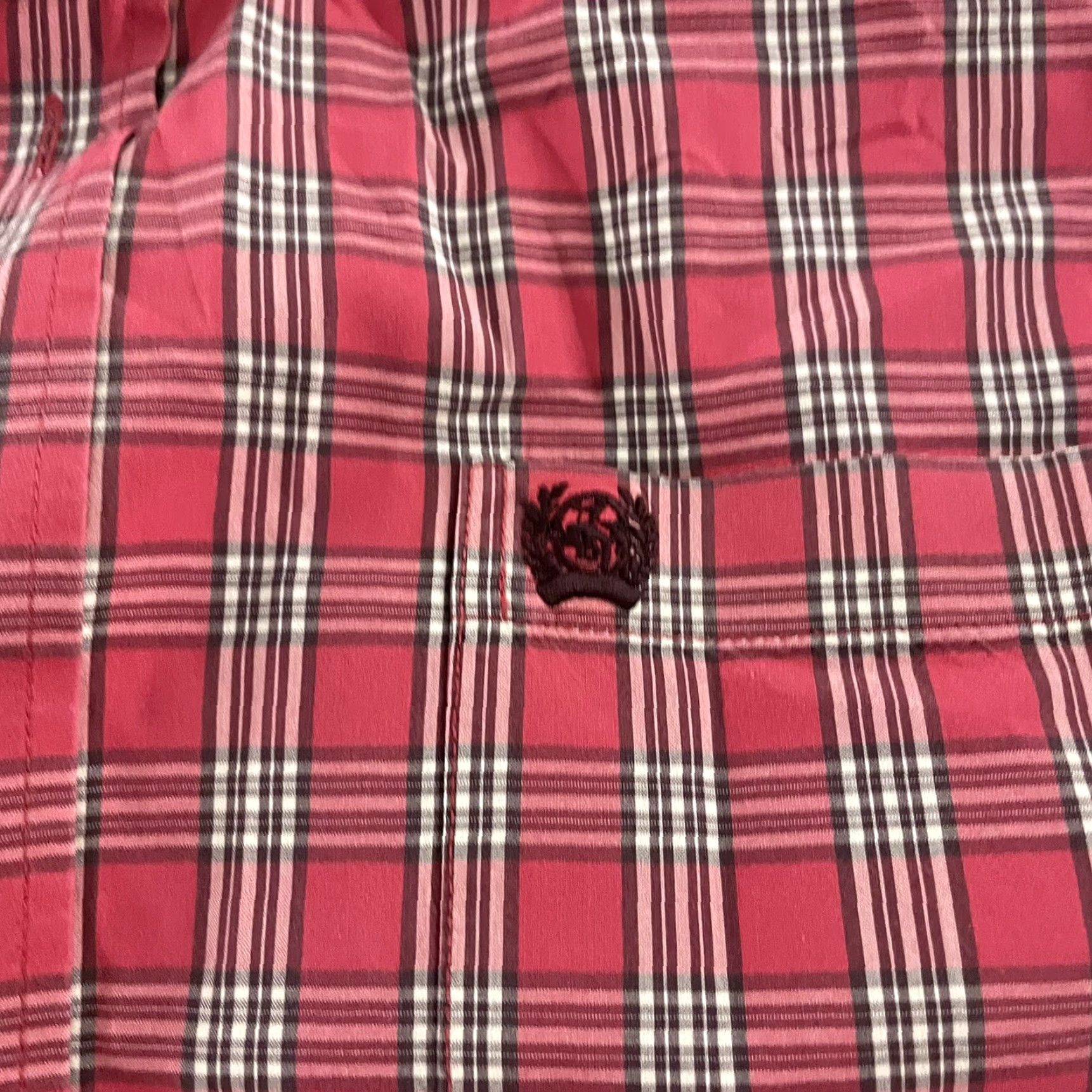 Pinko Cinch Plaid Button-Up Shirt Long Sleeve Mens M Pink White Multicolor Size US M / EU 48-50 / 2 - 3 Thumbnail