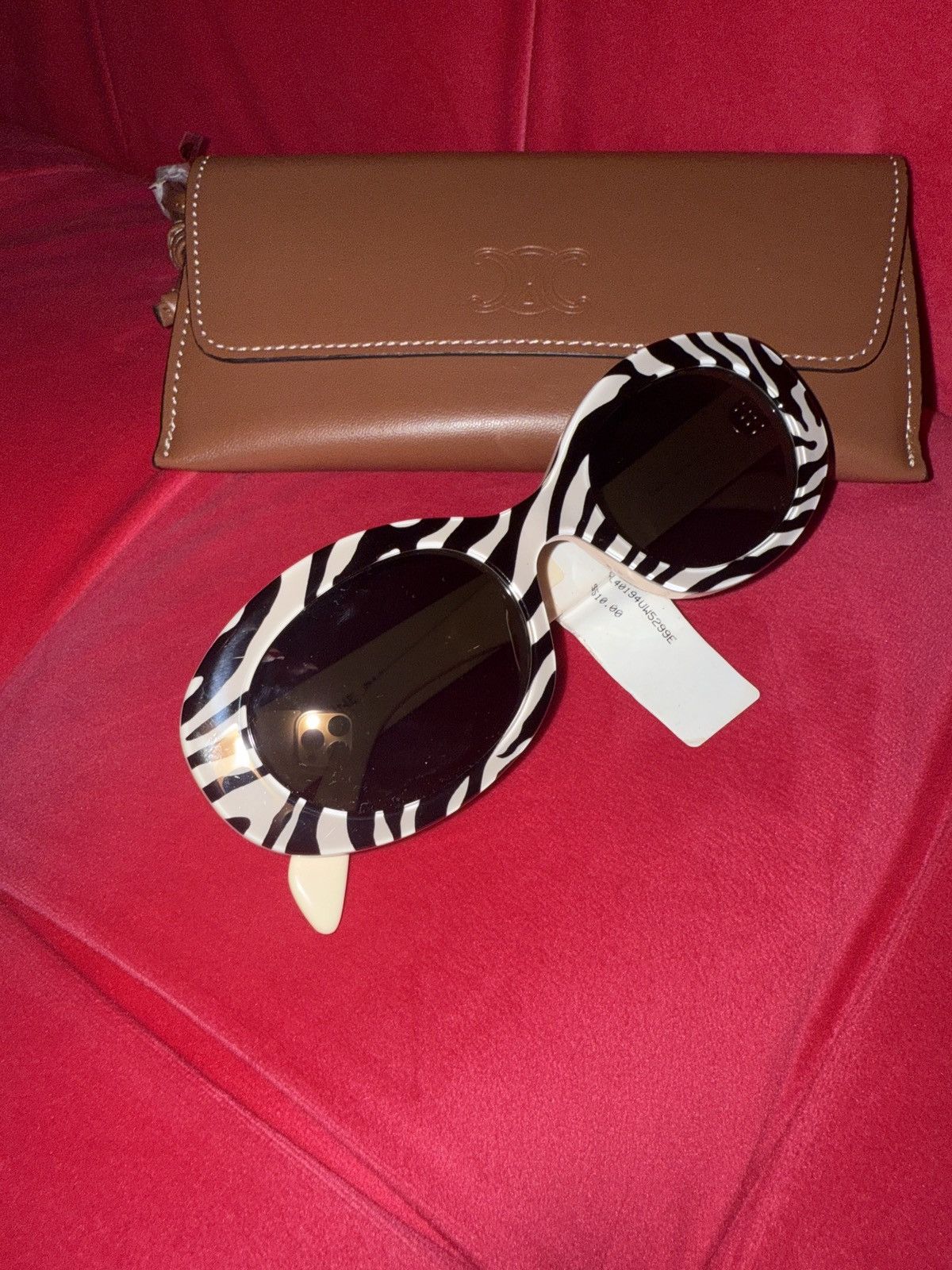 Celine Celine Triomphe Oval Sunglasses –Animal Zebra – BNWT w/ Case Size ONE SIZE - 1 Thumbnail