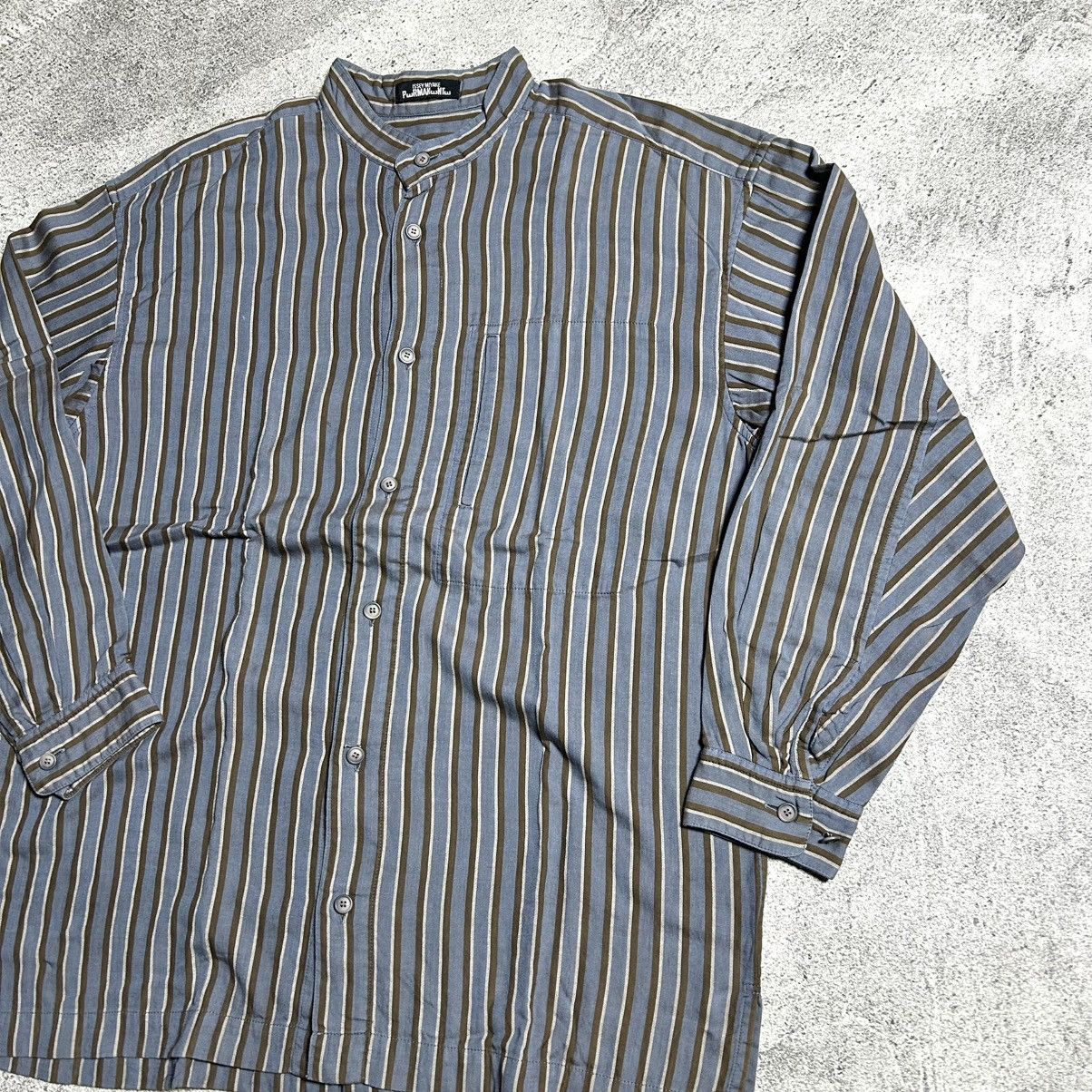 Issey Miyake 80s Issey Miyake Permanente Shangai Stripe Shirt Size US XL / EU 56 / 4 - 3 Thumbnail
