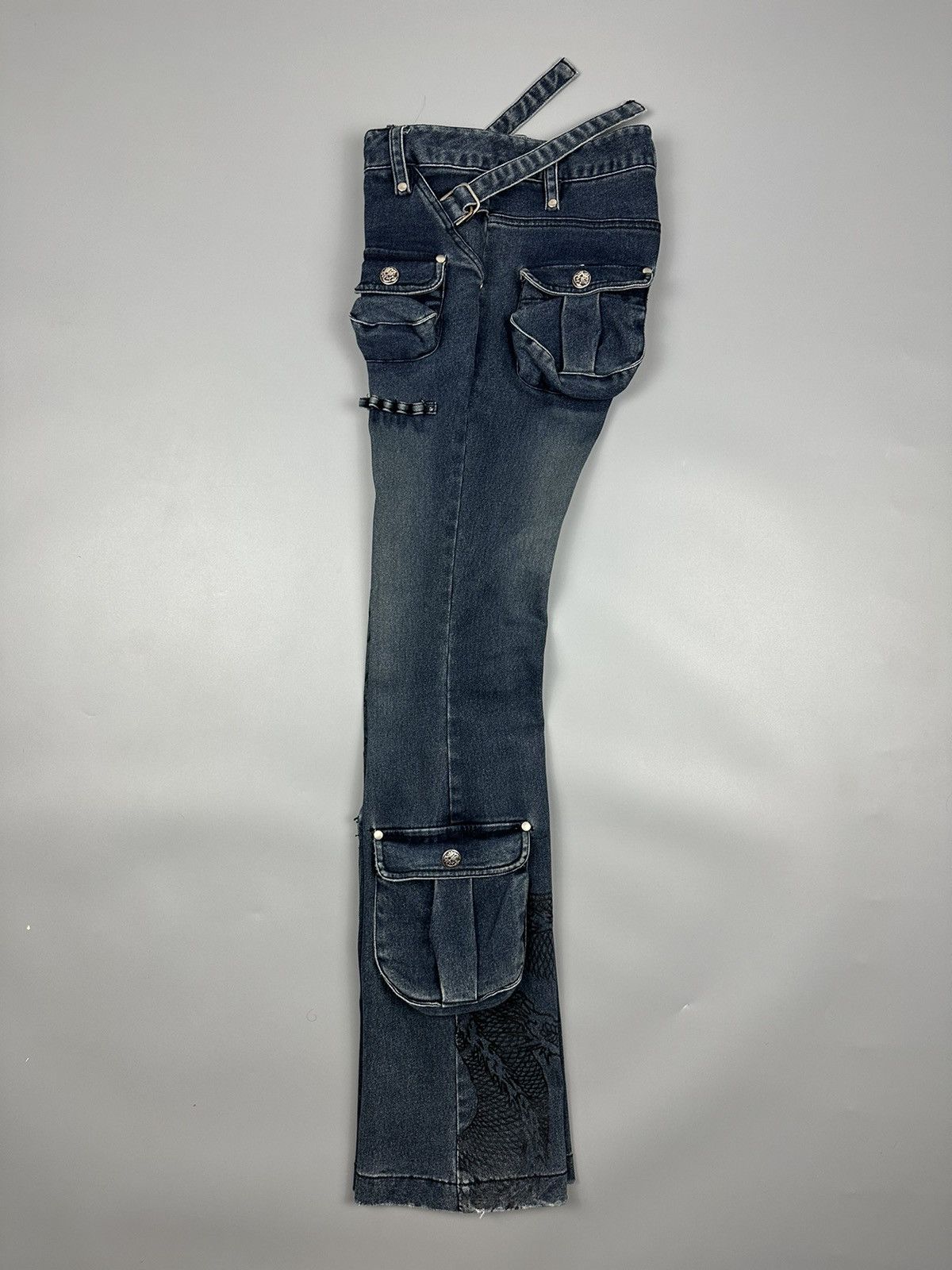 Japanese Brand × Seditionaries 🔥Rare🔥Cutie Flash Dragon Bondage Multipocket Flared Jeans Size US 29 - 10 Thumbnail