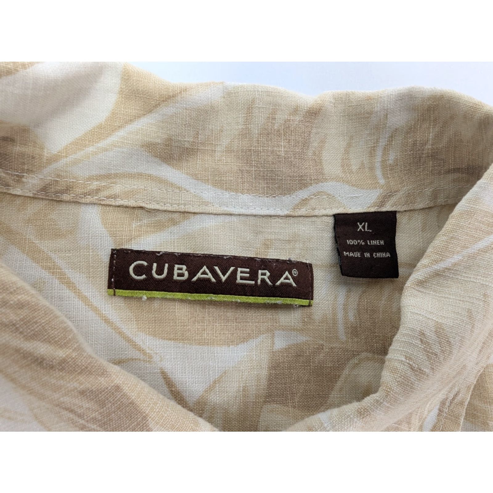 Cubavera Cubavera Linen Beige Floral Short Sleeve Button Up Hawaiian Camp Shirt XL Men Beige Floral Short Sleeve Button-Up Cubavera Hawaiian Camp Shirt XL Mens Size US XL / EU 56 / 4 - 6 Thumbnail