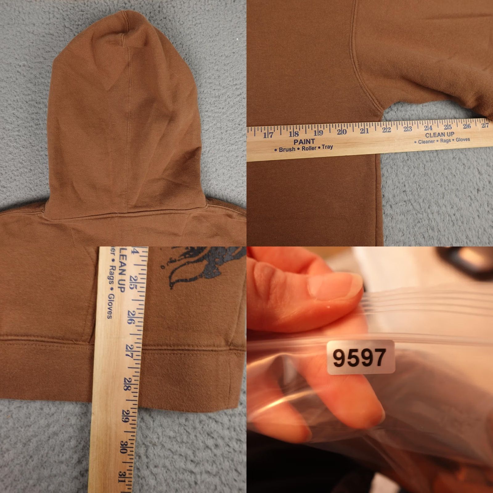 Vintage Outlooks Hoodie Mens Large Brown Pullover Graphic Hip Hop Y2K Grunge Sweatshirt Size US L / EU 52-54 / 3 - 8 Thumbnail