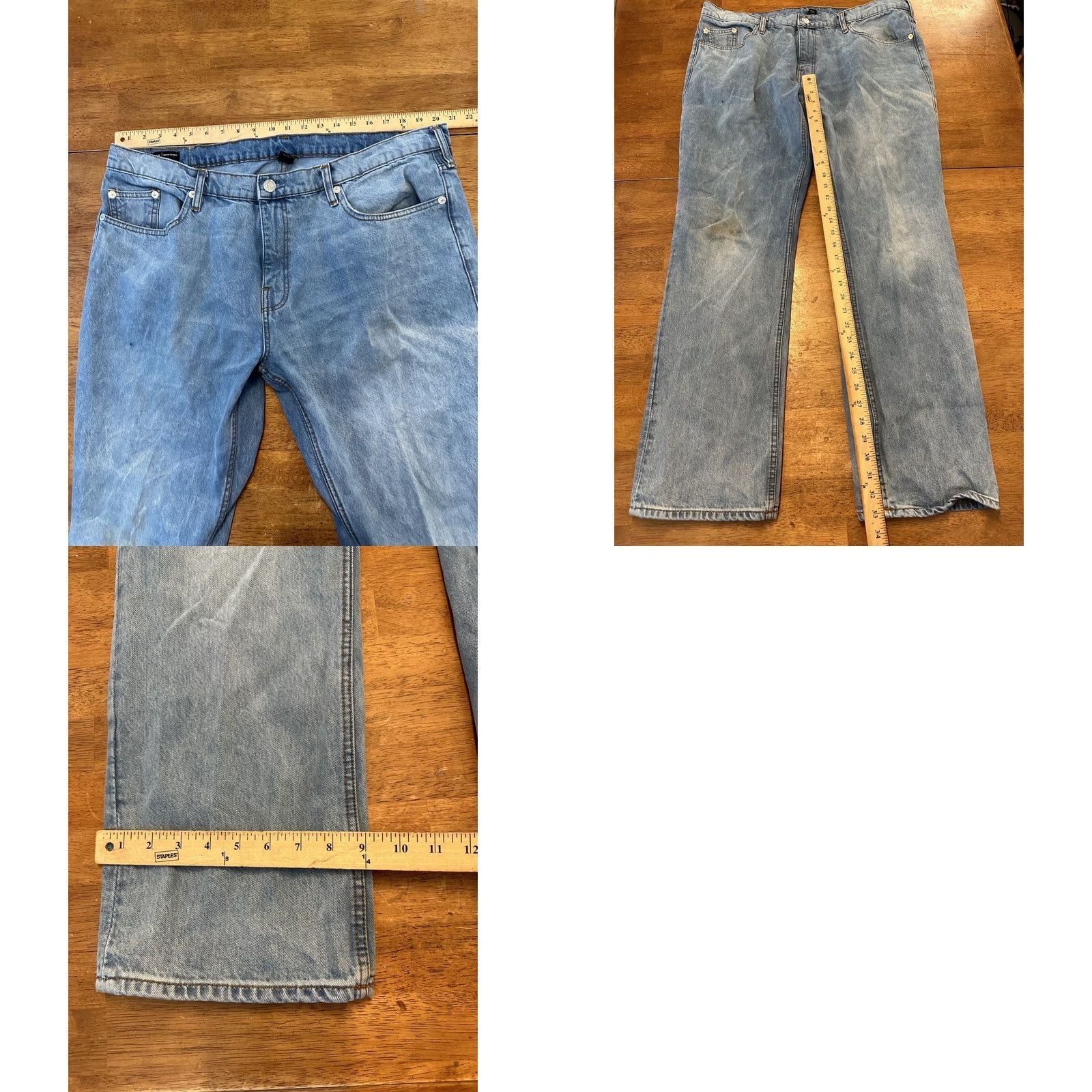 True Religion True Religion Ricky Relaxed Straight Jeans Men's 40x33 Blue Denim Dark Button Embroidered Size US 40 / EU 56 - 8 Thumbnail