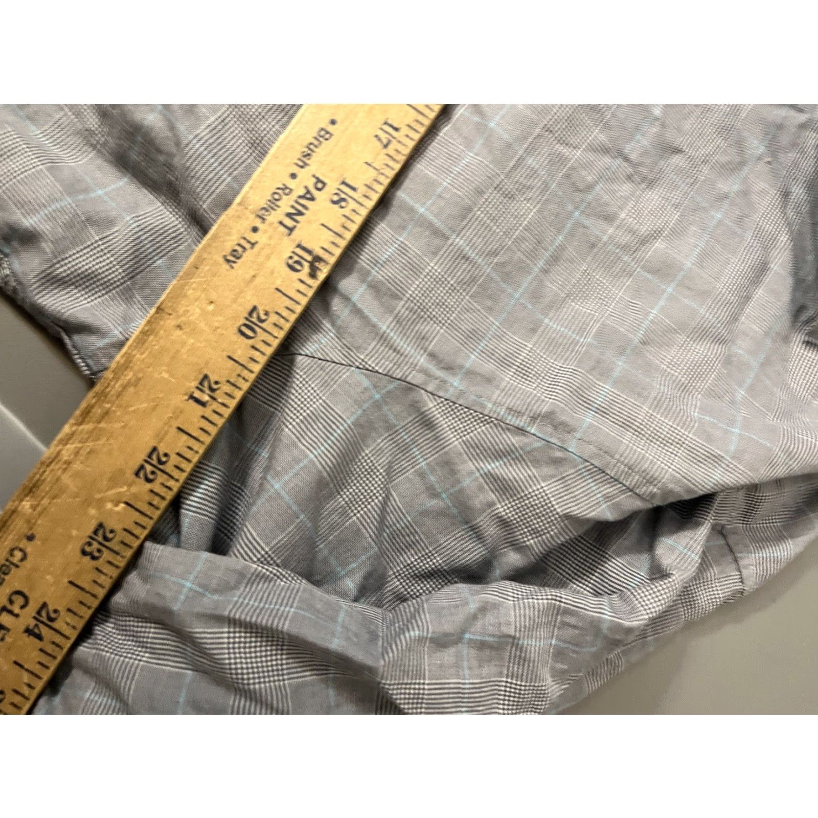 Michael Kors Michael Kors Button-Up Shirt Blue Plaid 17 100% Cotton Non Iron Mens Dress Shirt Size 46R - 5 Thumbnail