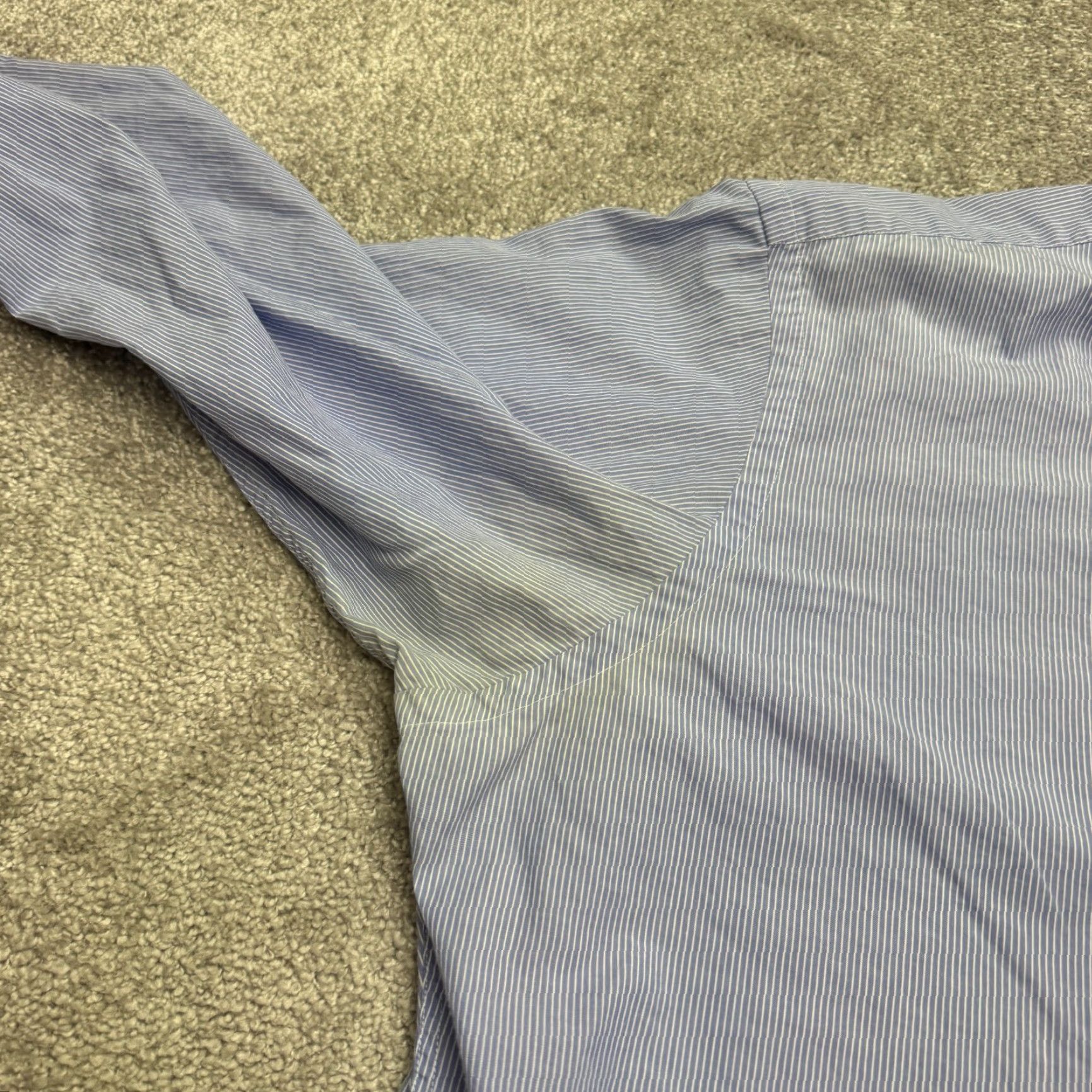 Ralph Lauren Lauren Ralph Lauren Dress Shirt Mens 36 17 Blue White Pinstripe 100% Cotton Shirt Mens Regular Blue Pinstripe 100% Cotton Poetry? Size 36R - 7 Thumbnail