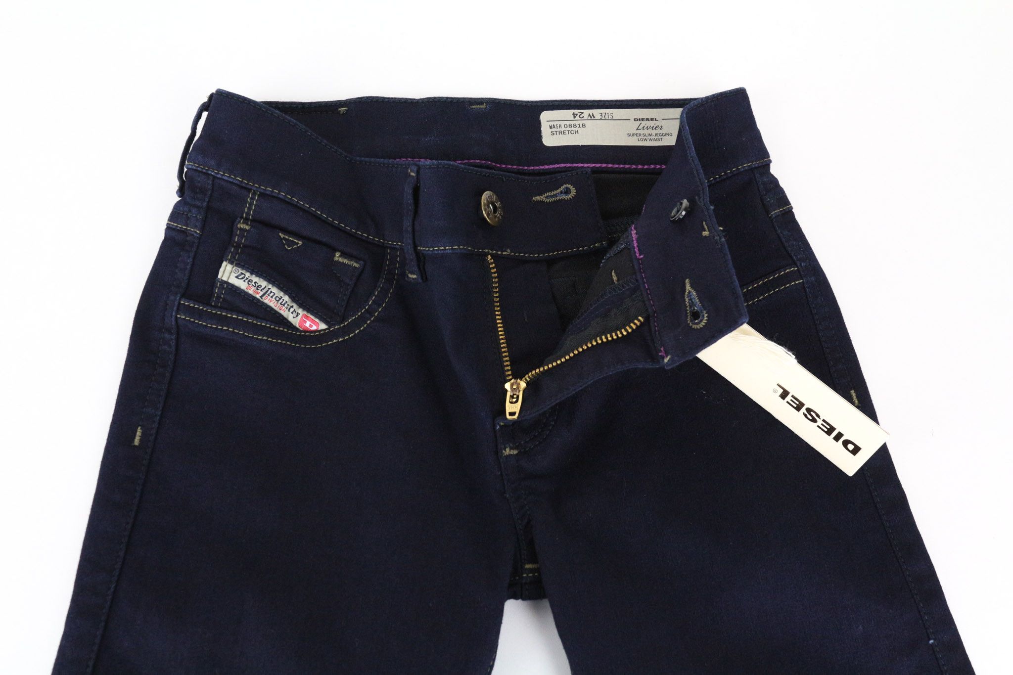Diesel LIVIER 0881B W24 Blue Jegging Jeans 71551 Size 24" / US 00 / IT 34 - 3 Thumbnail