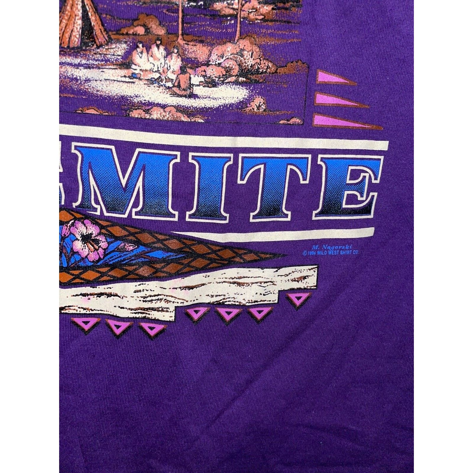 Jerzees Vintage Yosemite Park Shirt Mountain Purple Tee VTG 1990s L Size US L / EU 52-54 / 3 - 9 Thumbnail
