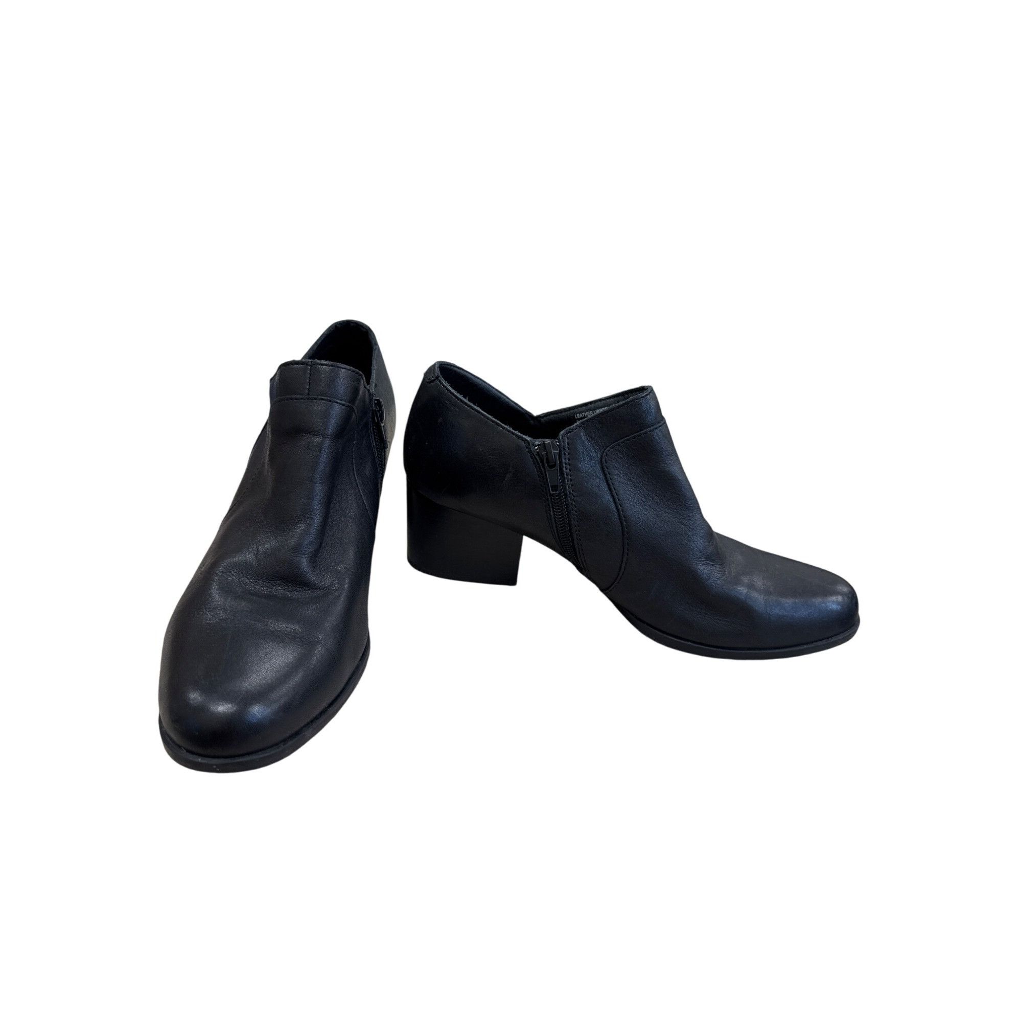 Born Born Womens Black Leather Booties Size 9M SKU 7768 Size US 9 / IT 39 - 1 Thumbnail